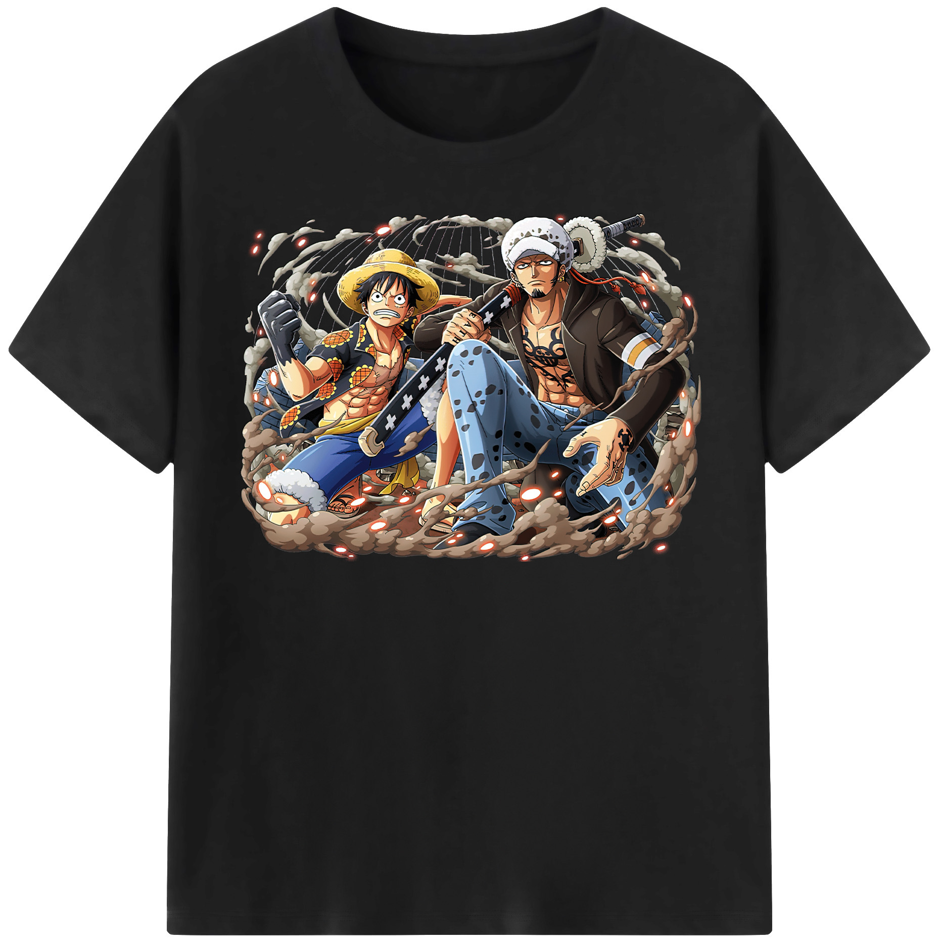ワンピース モンキー・D・ルフィ ONE PIECE Monkey D. Luffy 綿100％半袖Tシャツ（フロントプリント）