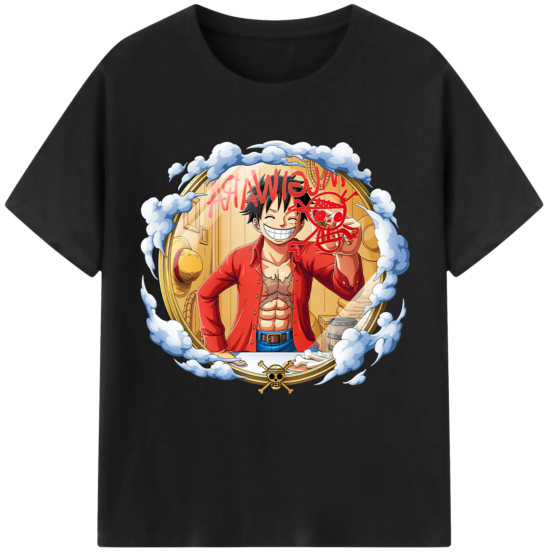 ワンピース モンキー・D・ルフィ ONE PIECE Monkey D. Luffy 綿100％半袖Tシャツ（フロントプリント）