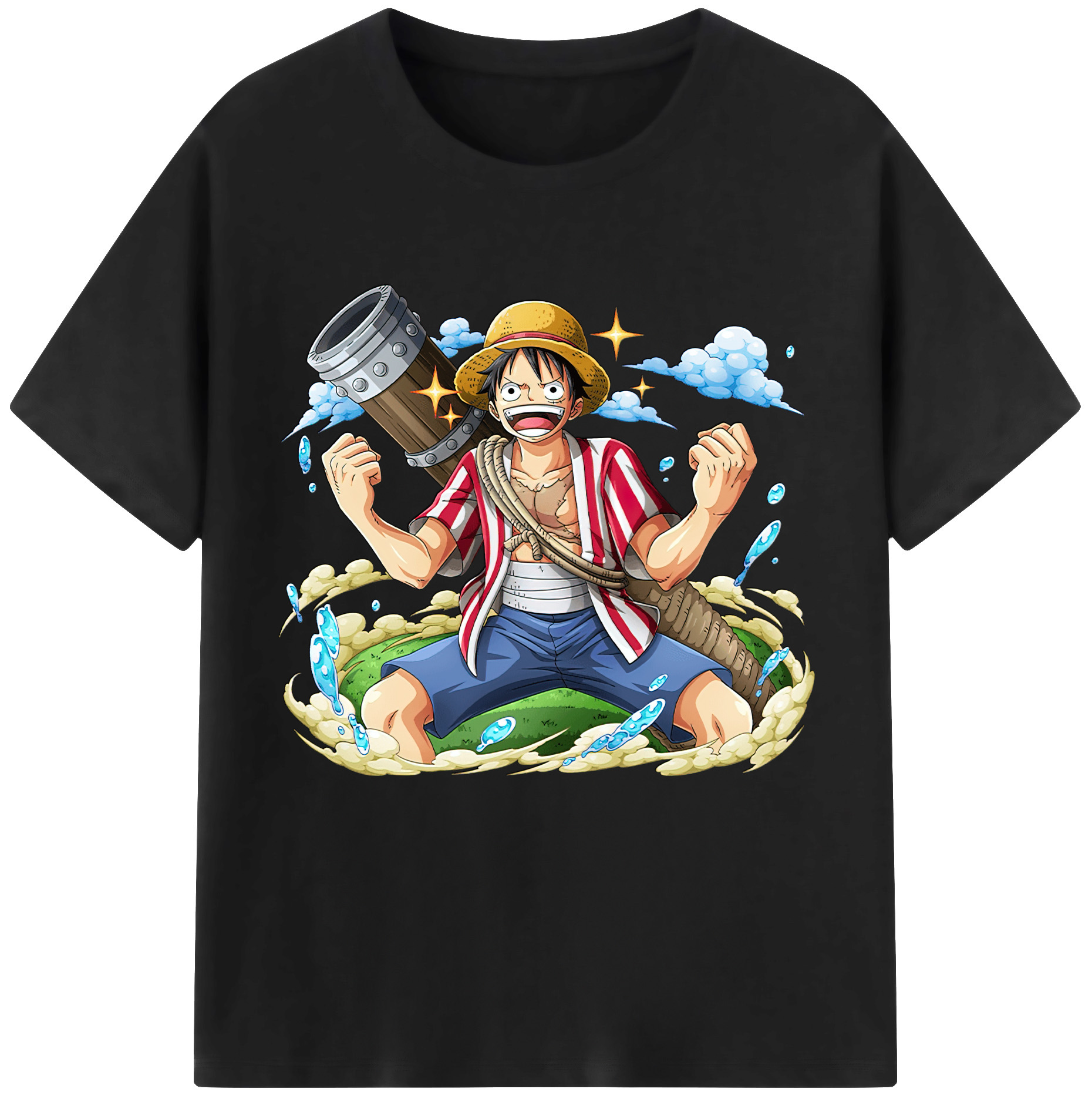 ワンピース モンキー・D・ルフィ ONE PIECE Monkey D. Luffy 綿100％半袖Tシャツ（フロントプリント）