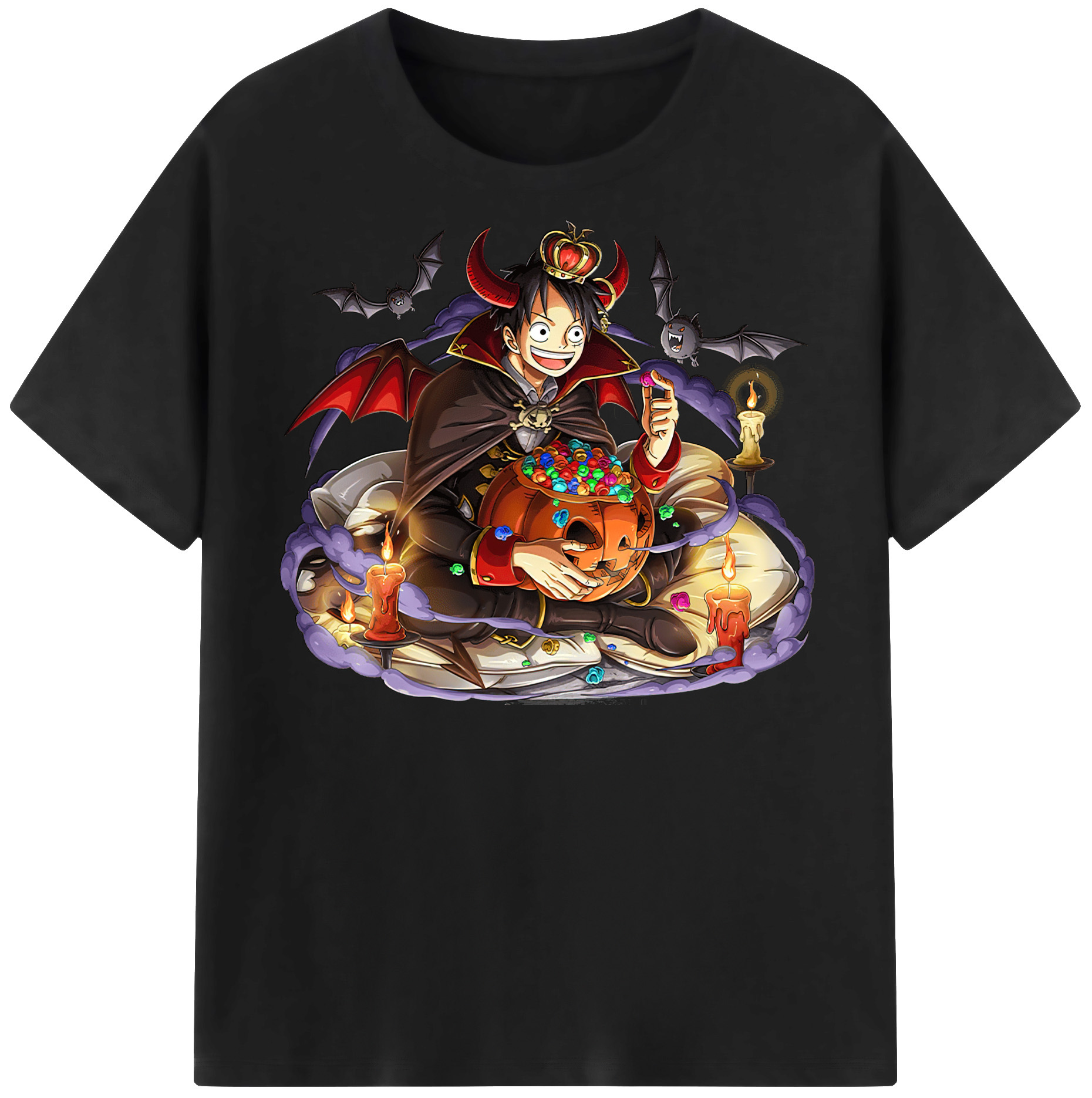 ワンピース モンキー・D・ルフィ ONE PIECE Monkey D. Luffy 綿100％半袖Tシャツ（フロントプリント）