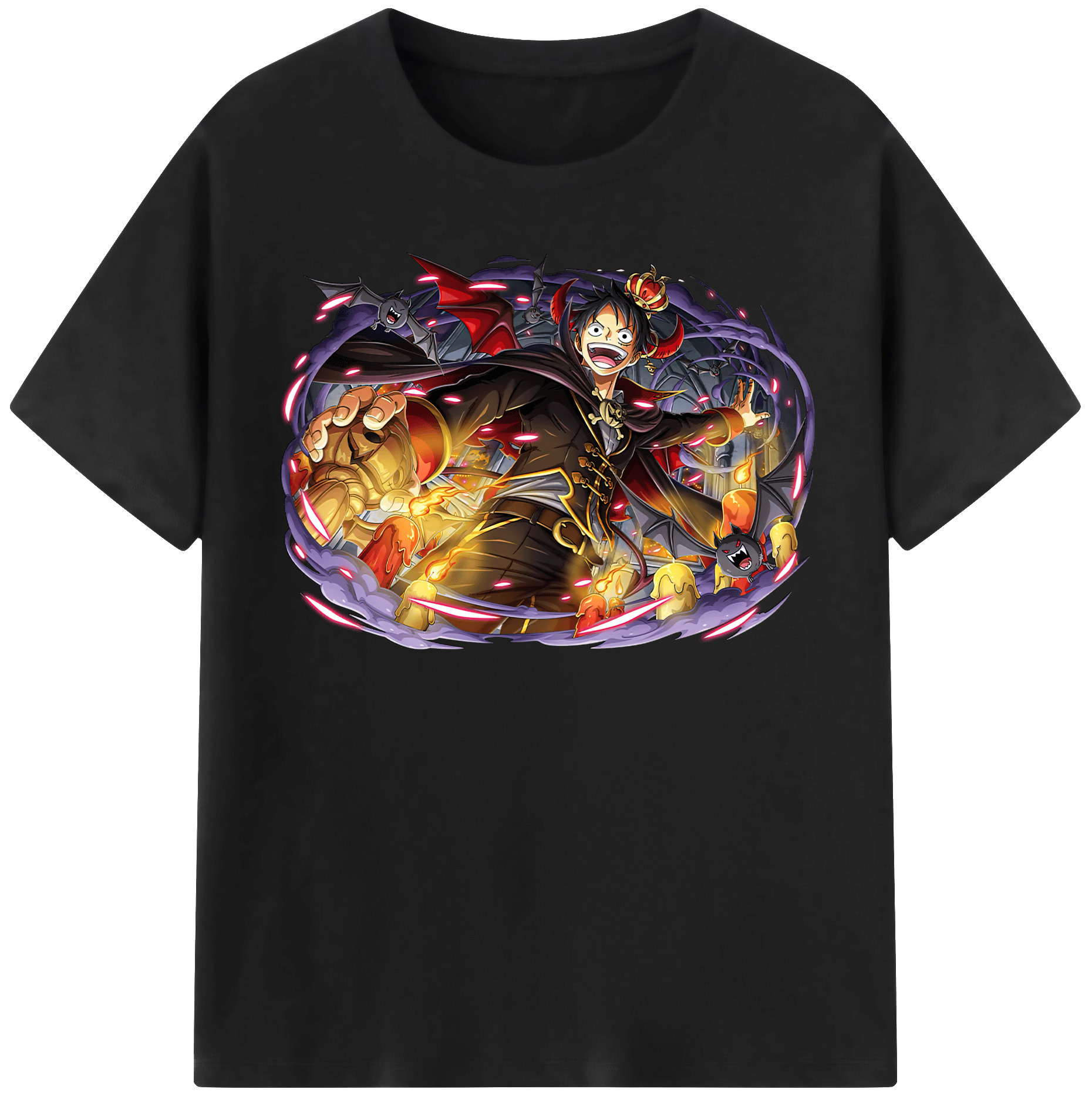 ワンピース モンキー・D・ルフィ ONE PIECE Monkey D. Luffy 綿100％半袖Tシャツ（フロントプリント）