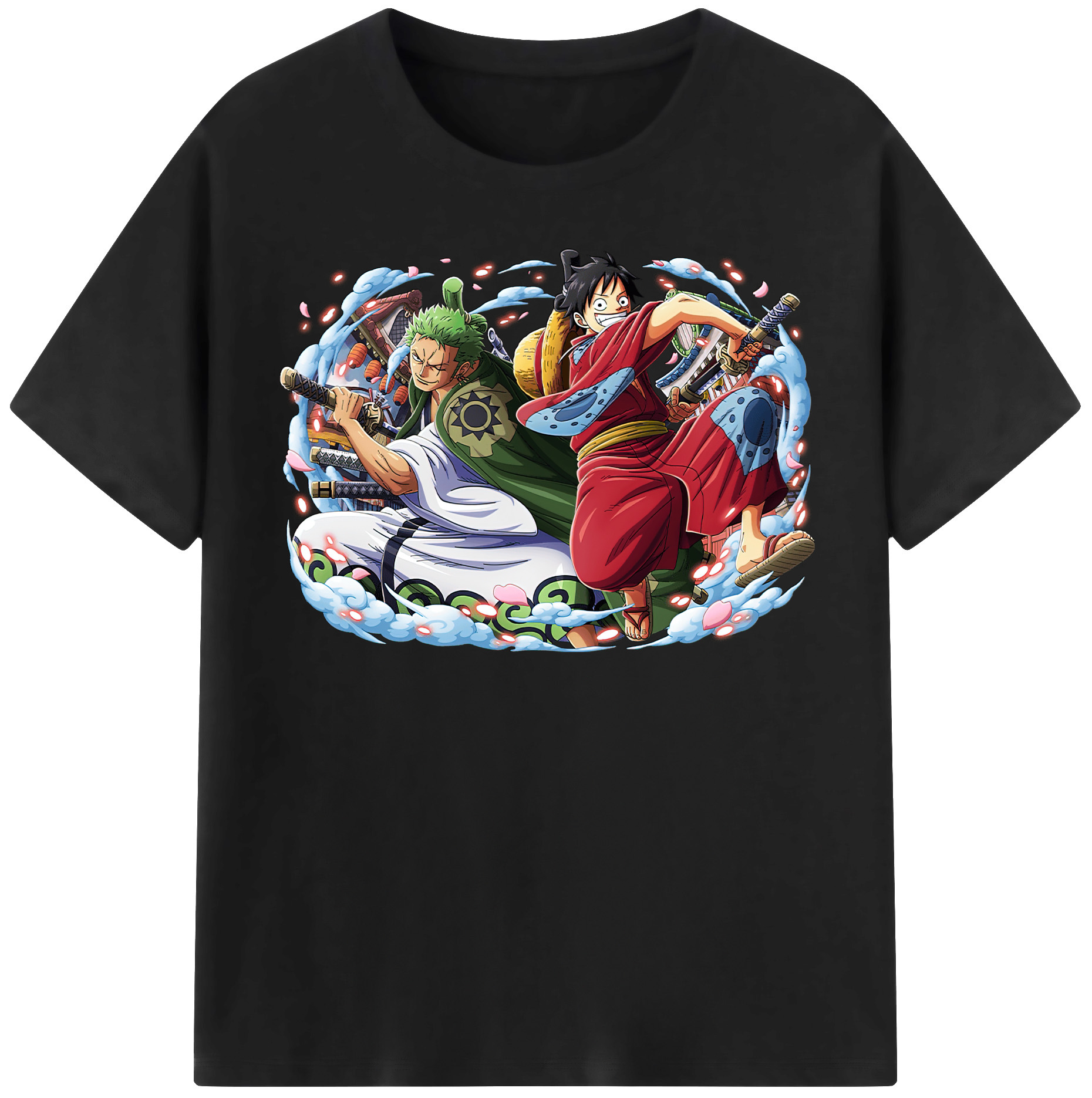 ワンピース モンキー・D・ルフィ ONE PIECE Monkey D. Luffy 綿100％半袖Tシャツ（フロントプリント）
