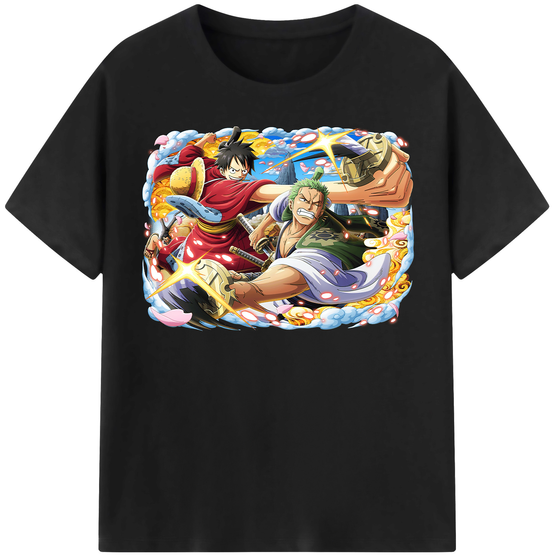 ワンピース モンキー・D・ルフィ ONE PIECE Monkey D. Luffy 綿100％半袖Tシャツ（フロントプリント）