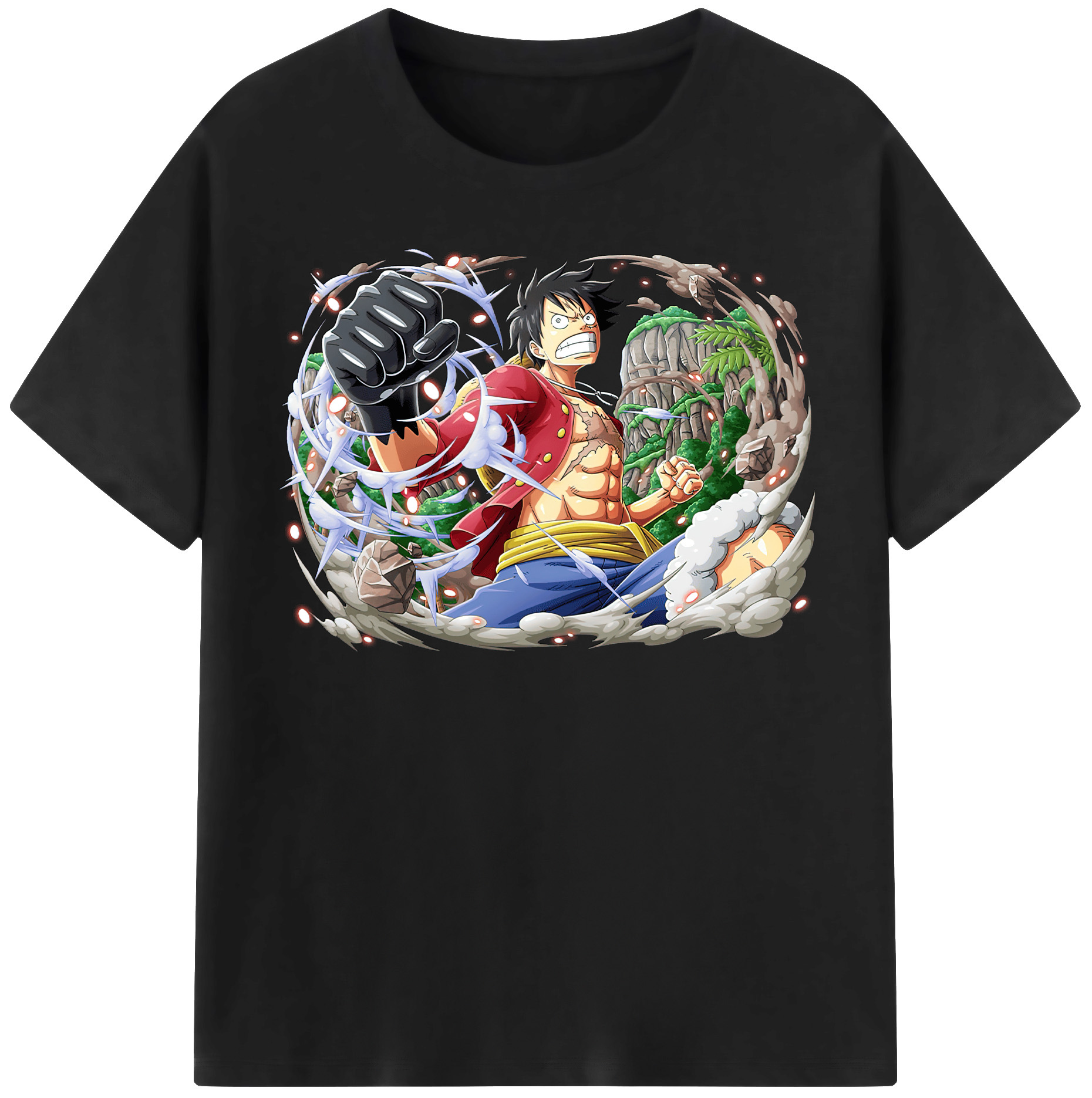 ワンピース モンキー・D・ルフィ ONE PIECE Monkey D. Luffy 綿100％半袖Tシャツ（フロントプリント）