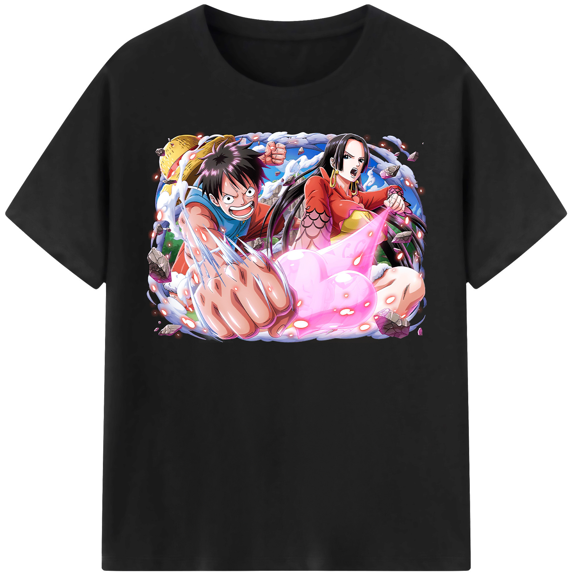 ワンピース モンキー・D・ルフィ ONE PIECE Monkey D. Luffy 綿100％半袖Tシャツ（フロントプリント）