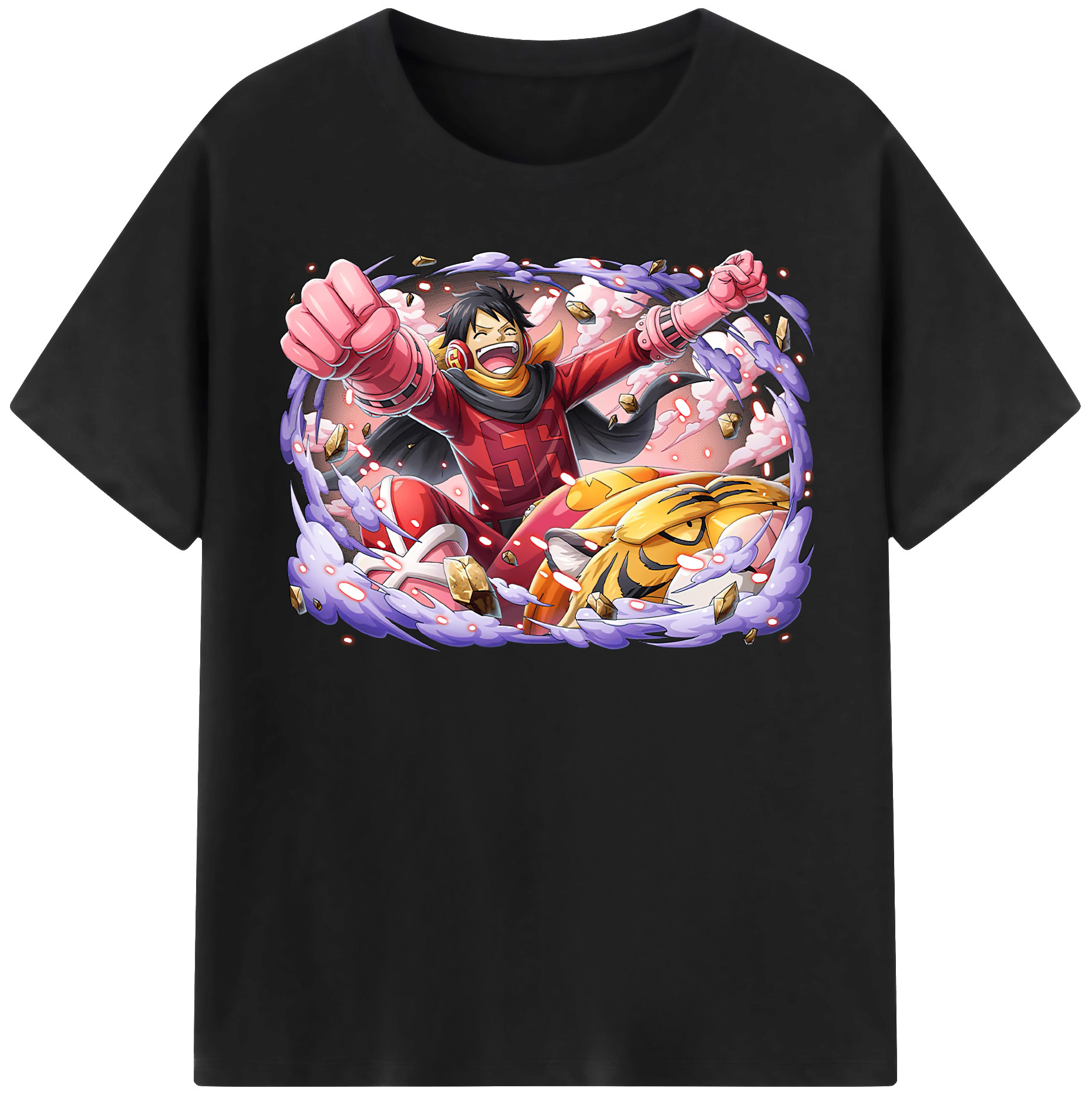 ワンピース モンキー・D・ルフィ ONE PIECE Monkey D. Luffy 綿100％半袖Tシャツ（フロントプリント）