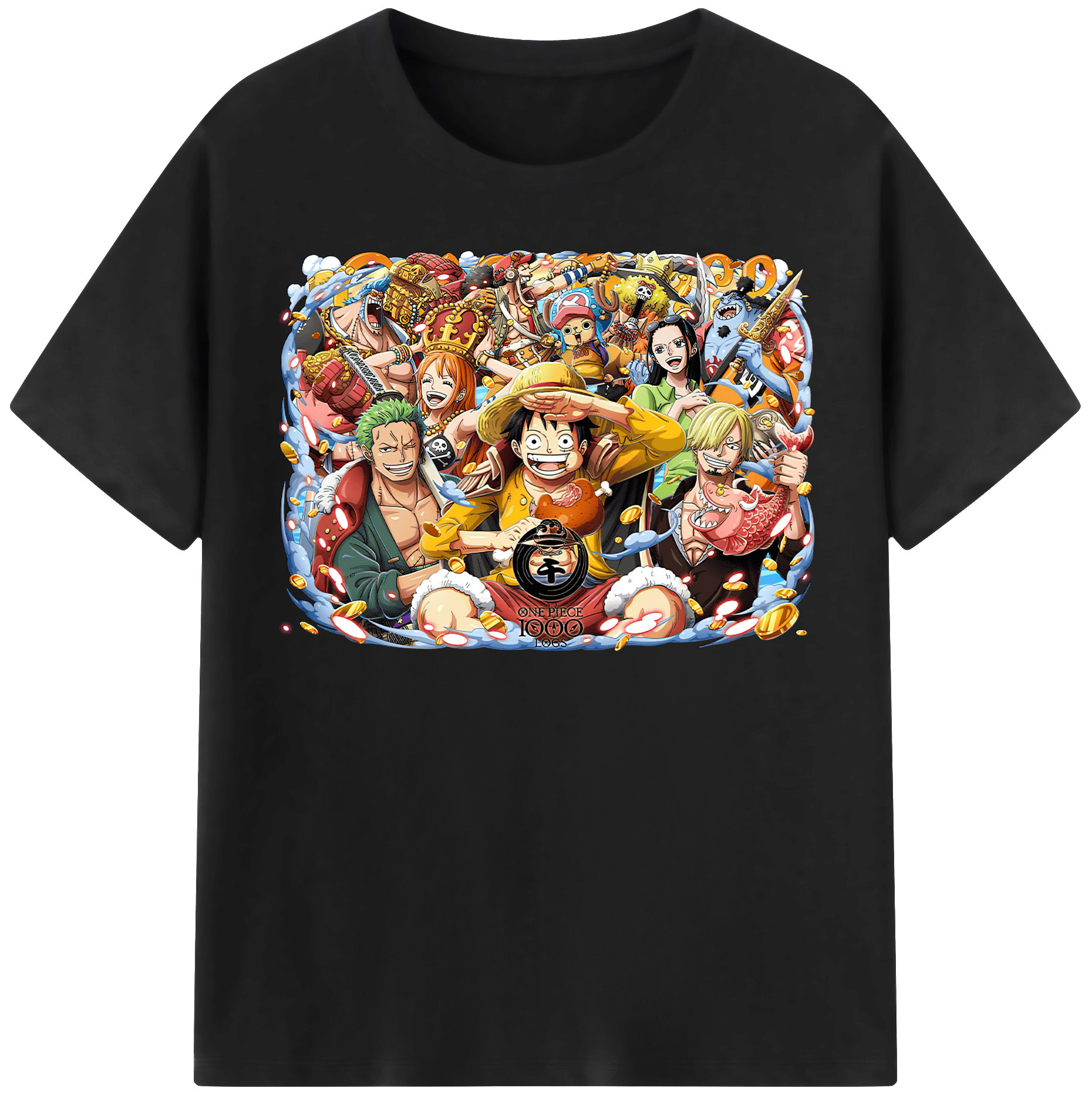 ワンピース モンキー・D・ルフィ ONE PIECE Monkey D. Luffy 綿100％半袖Tシャツ（フロントプリント）