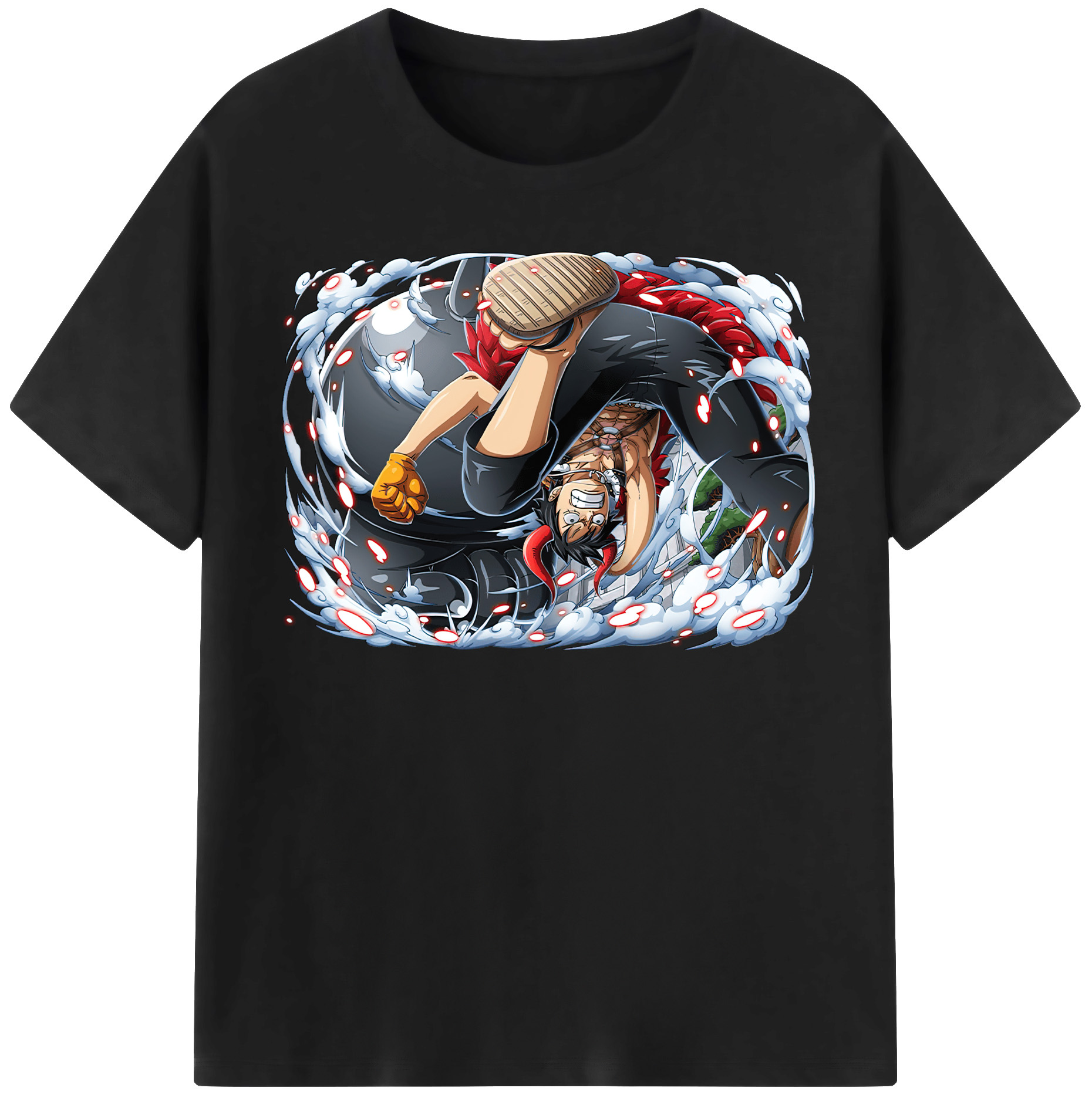 ワンピース モンキー・D・ルフィ ONE PIECE Monkey D. Luffy 綿100％半袖Tシャツ（フロントプリント）