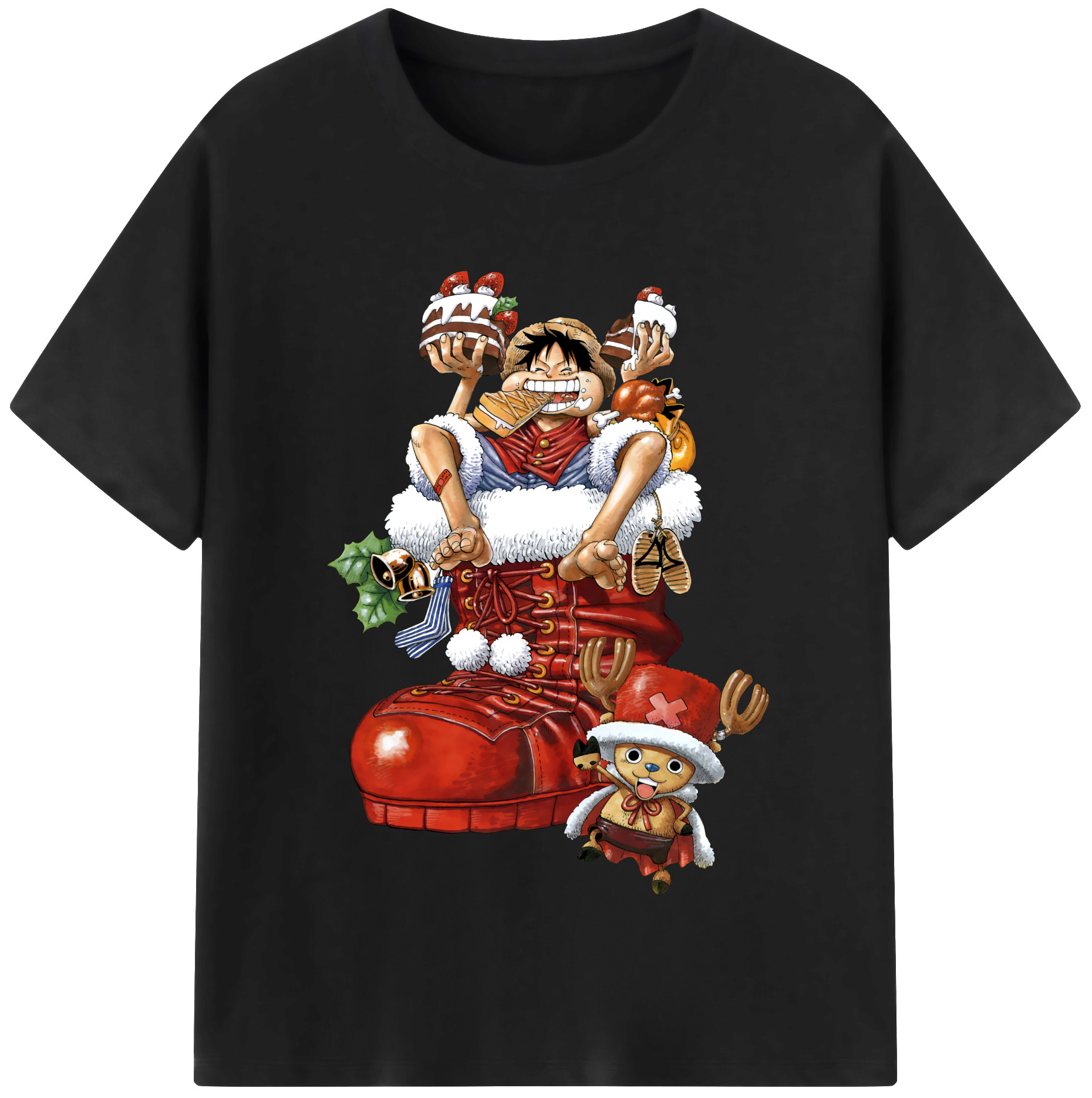 ワンピース モンキー・D・ルフィ ONE PIECE Monkey D. Luffy 綿100％半袖Tシャツ（フロントプリント）