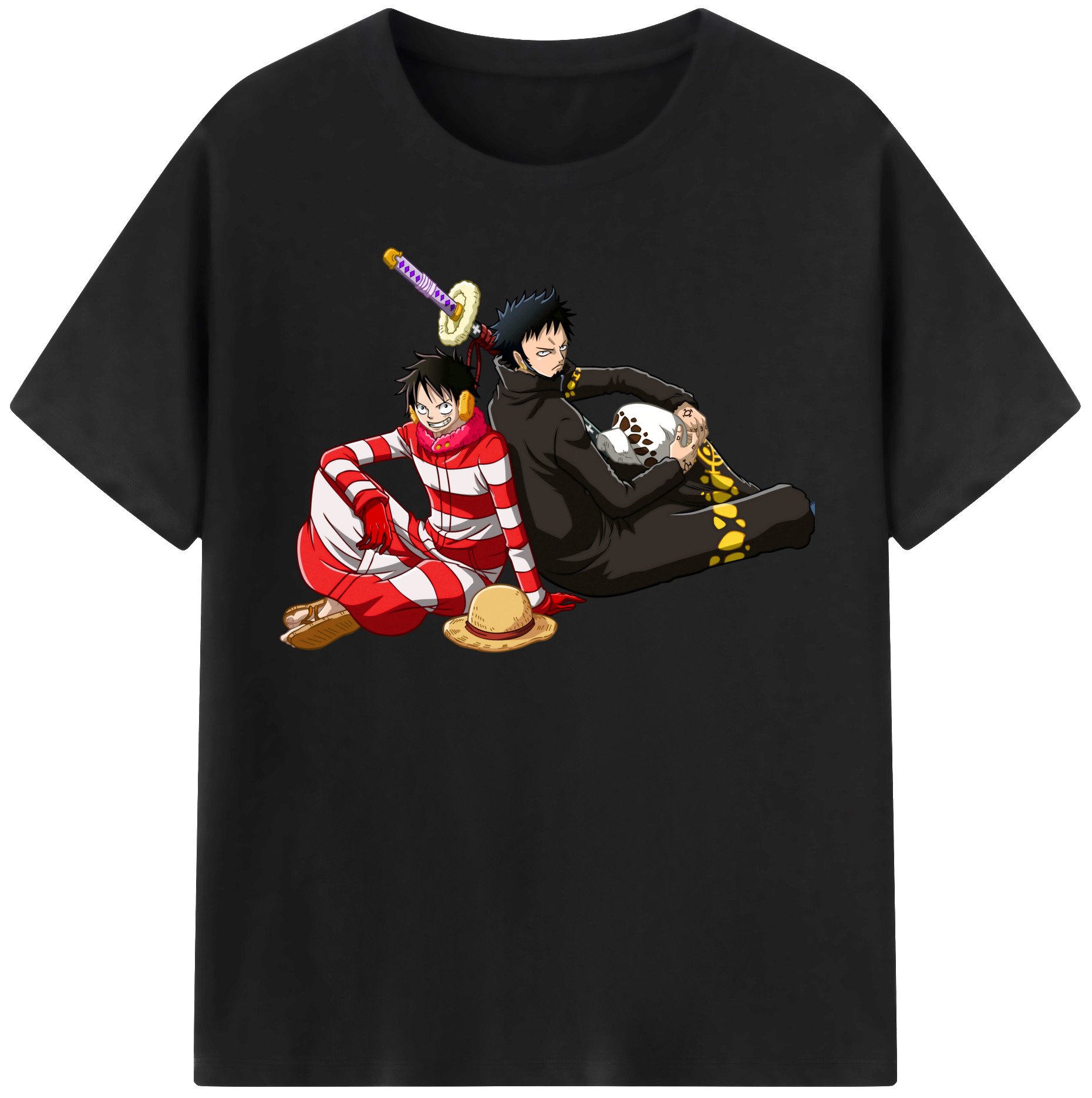 ワンピース モンキー・D・ルフィ ONE PIECE Monkey D. Luffy 綿100％半袖Tシャツ（フロントプリント）
