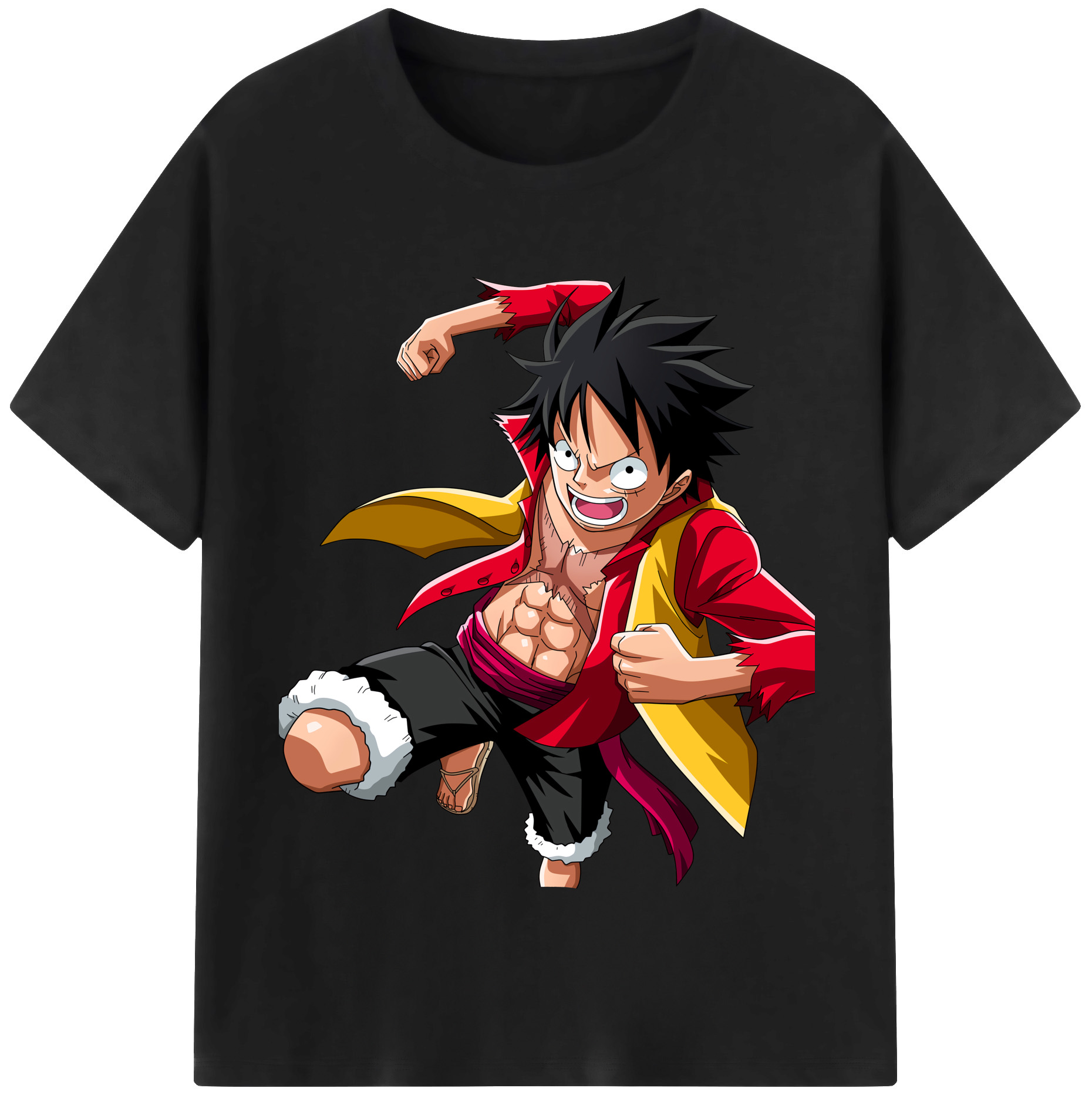 ワンピース モンキー・D・ルフィ ONE PIECE Monkey D. Luffy 綿100％半袖Tシャツ（フロントプリント）