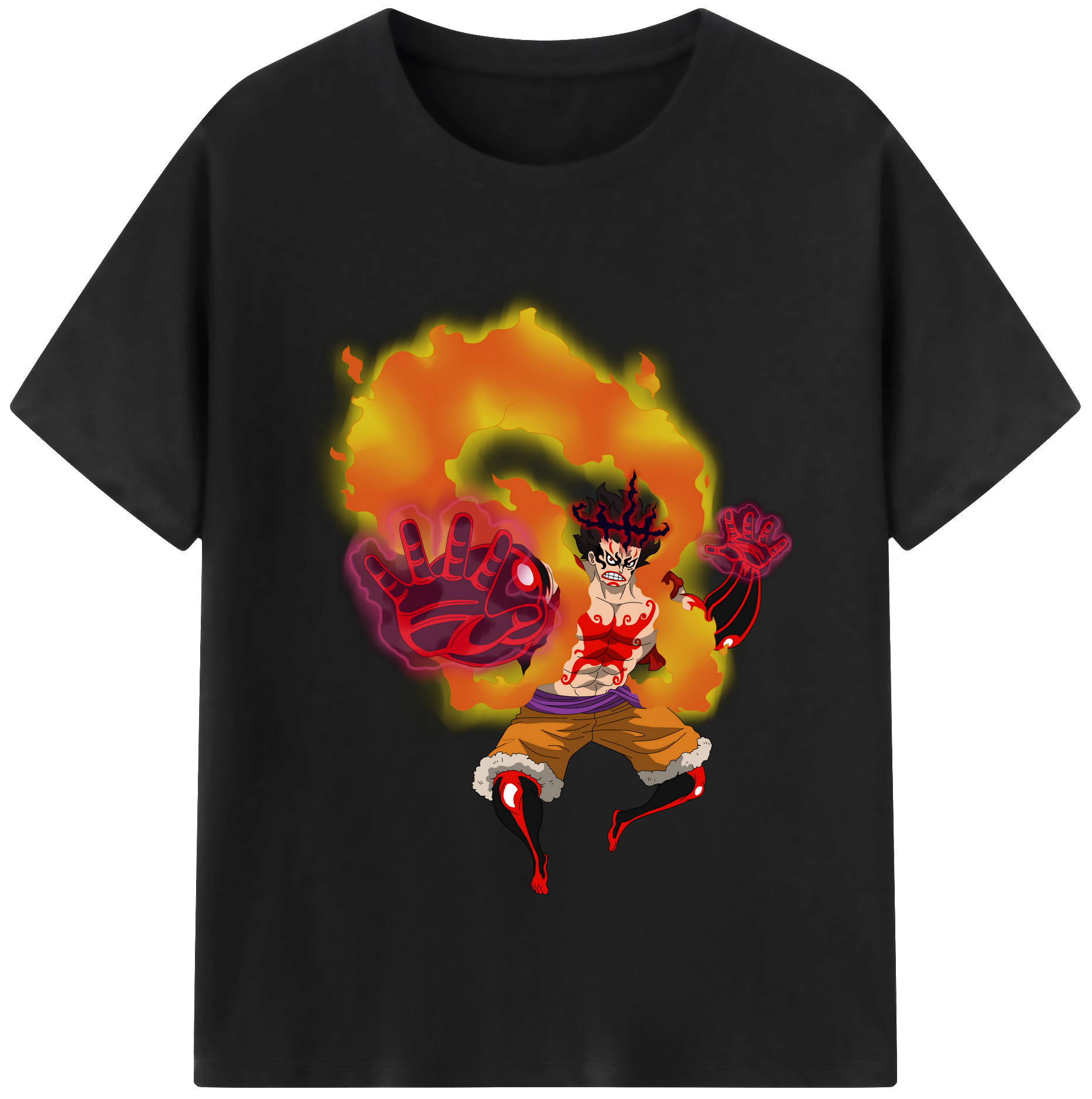ワンピース モンキー・D・ルフィ ONE PIECE Monkey D. Luffy 綿100％半袖Tシャツ（フロントプリント）