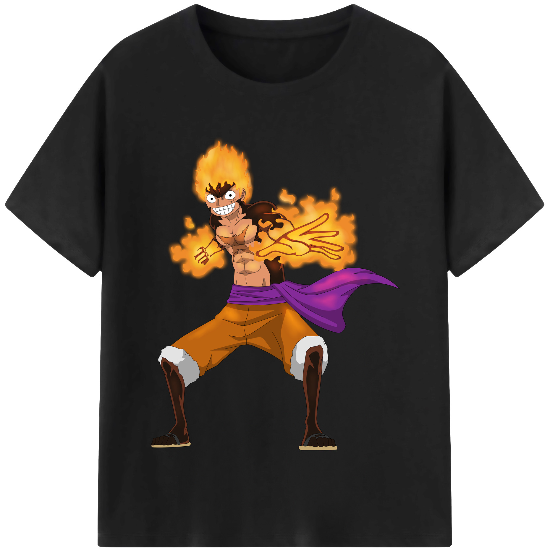 ワンピース モンキー・D・ルフィ ONE PIECE Monkey D. Luffy 綿100％半袖Tシャツ（フロントプリント）