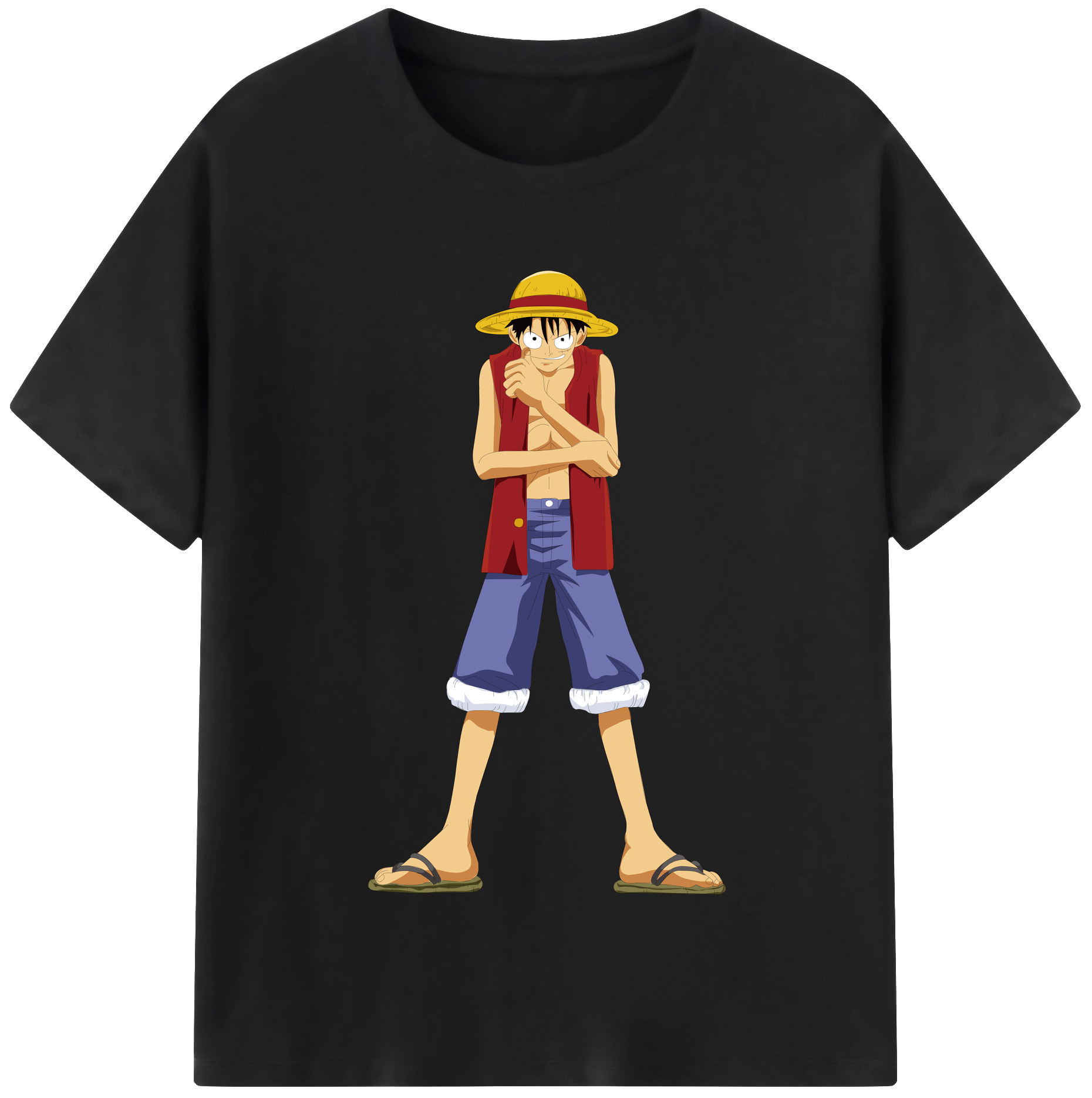ワンピース モンキー・D・ルフィ ONE PIECE Monkey D. Luffy 綿100％半袖Tシャツ（フロントプリント）