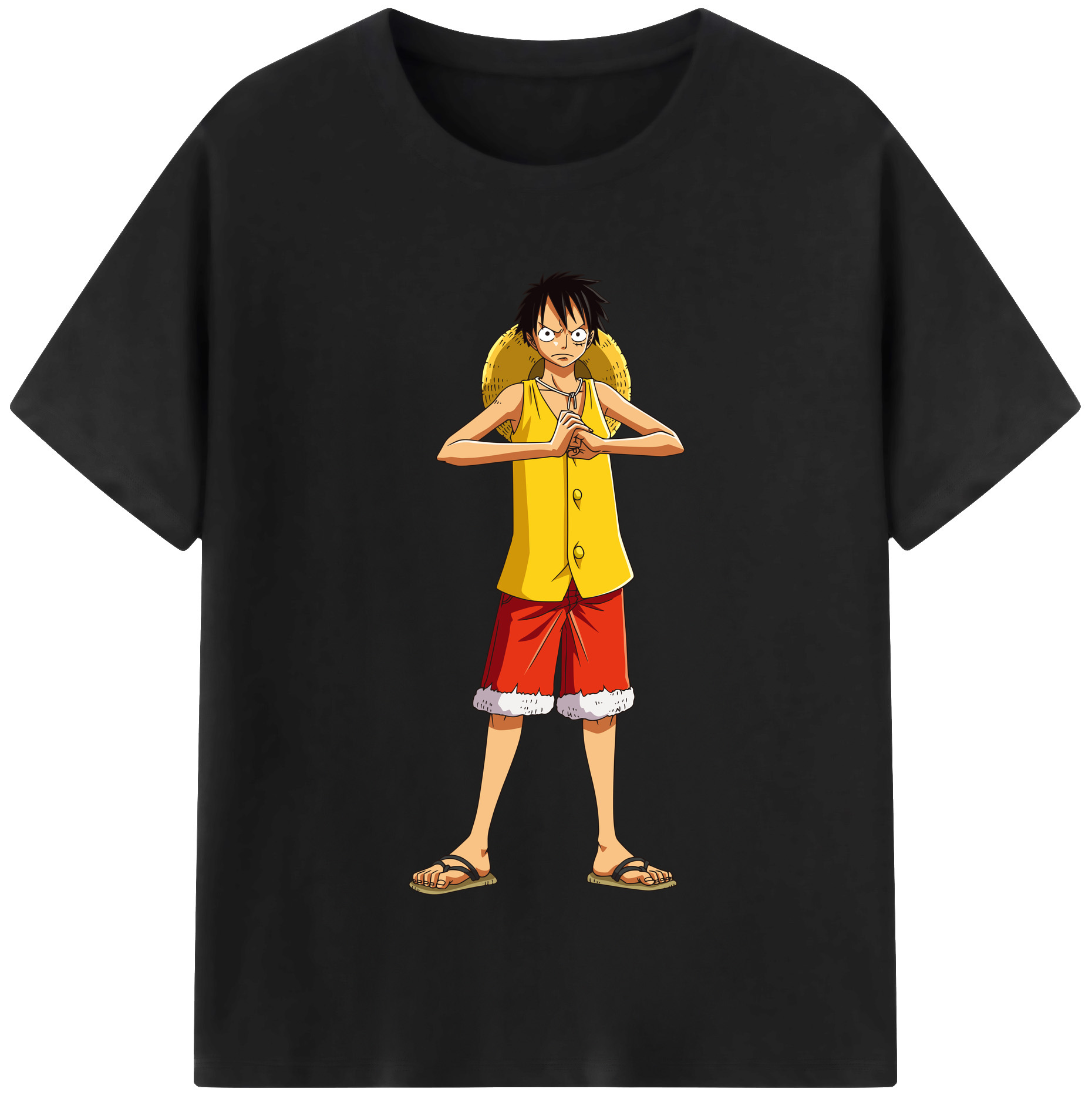 ワンピース モンキー・D・ルフィ ONE PIECE Monkey D. Luffy 綿100％半袖Tシャツ（フロントプリント）