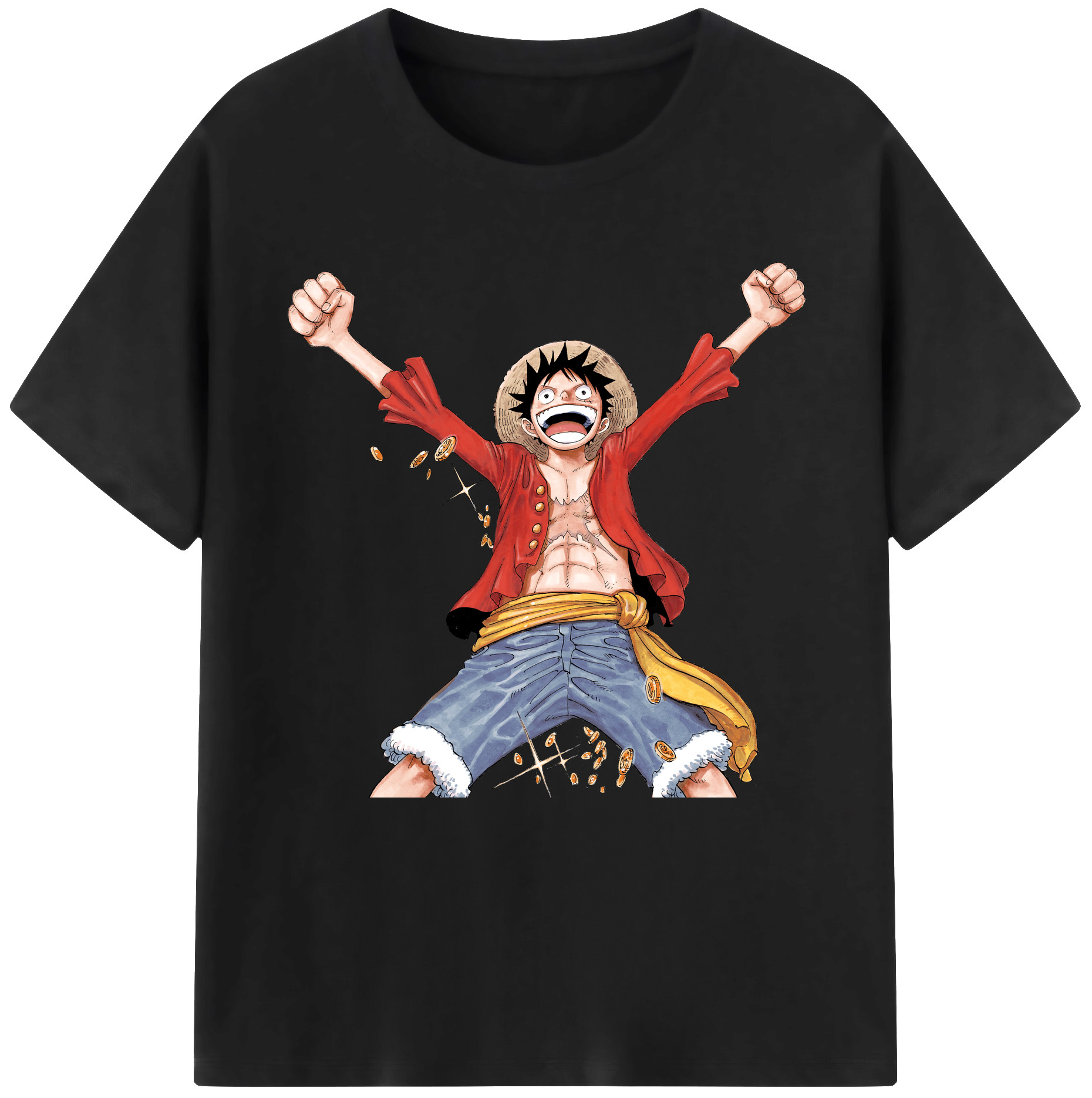 ワンピース モンキー・D・ルフィ ONE PIECE Monkey D. Luffy 綿100％半袖Tシャツ（フロントプリント）