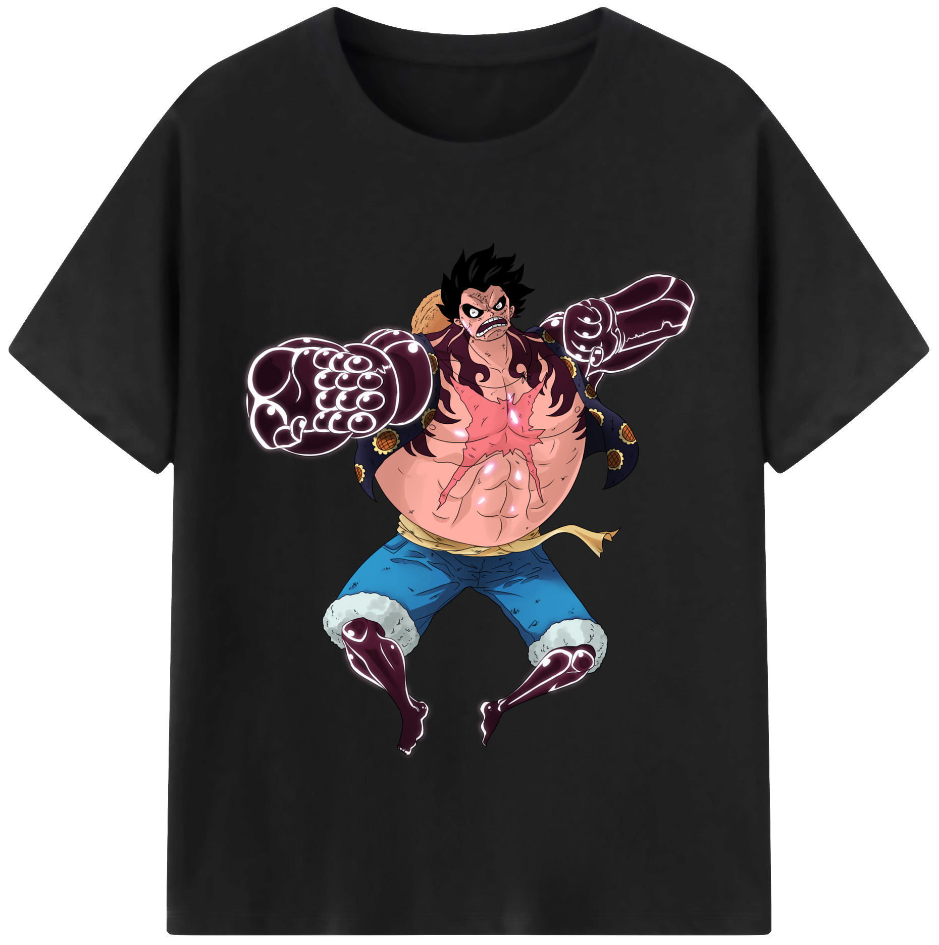 ワンピース モンキー・D・ルフィ ONE PIECE Monkey D. Luffy 綿100％半袖Tシャツ（フロントプリント）