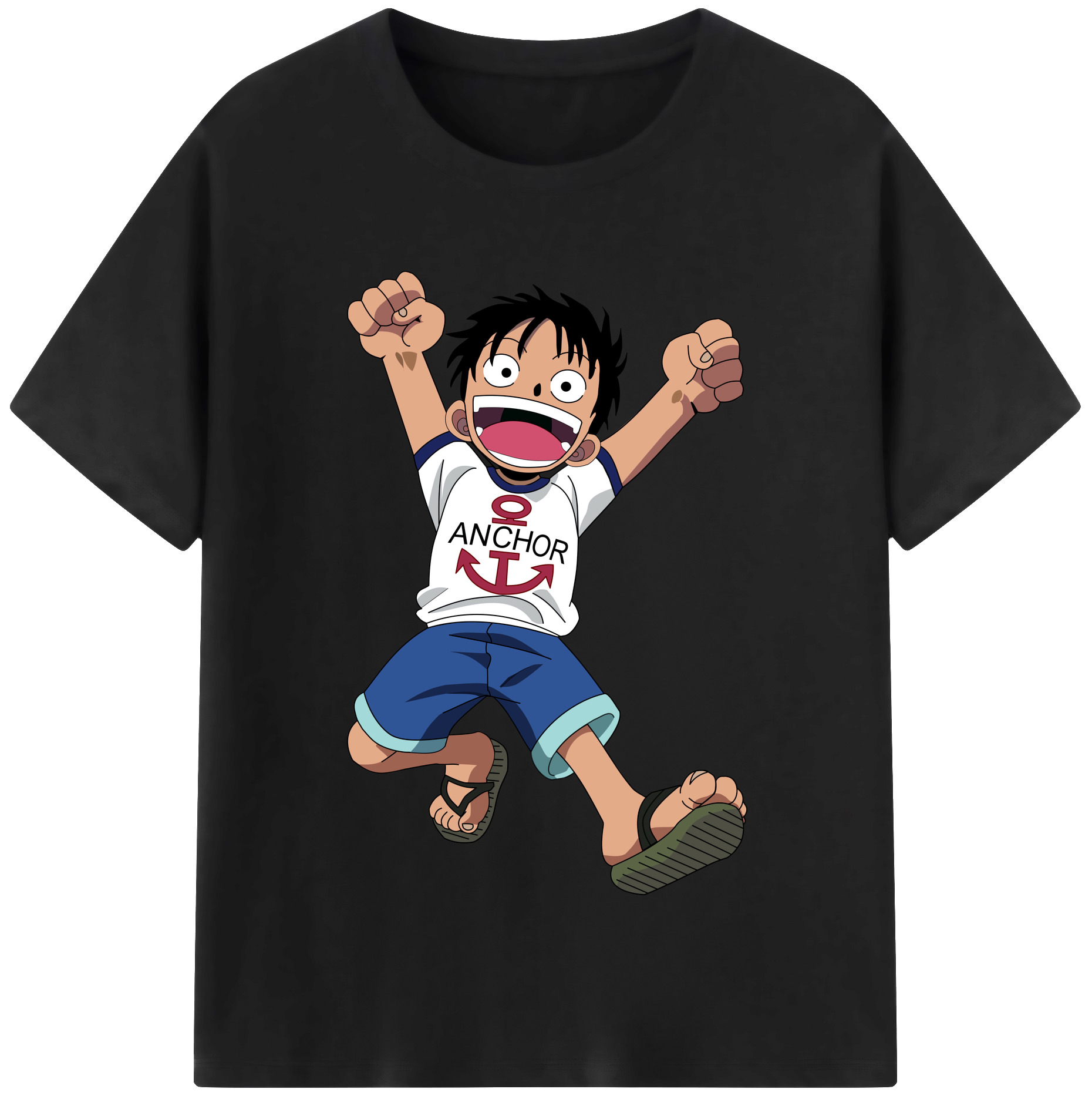 ワンピース モンキー・D・ルフィ ONE PIECE Monkey D. Luffy 綿100％半袖Tシャツ（フロントプリント）