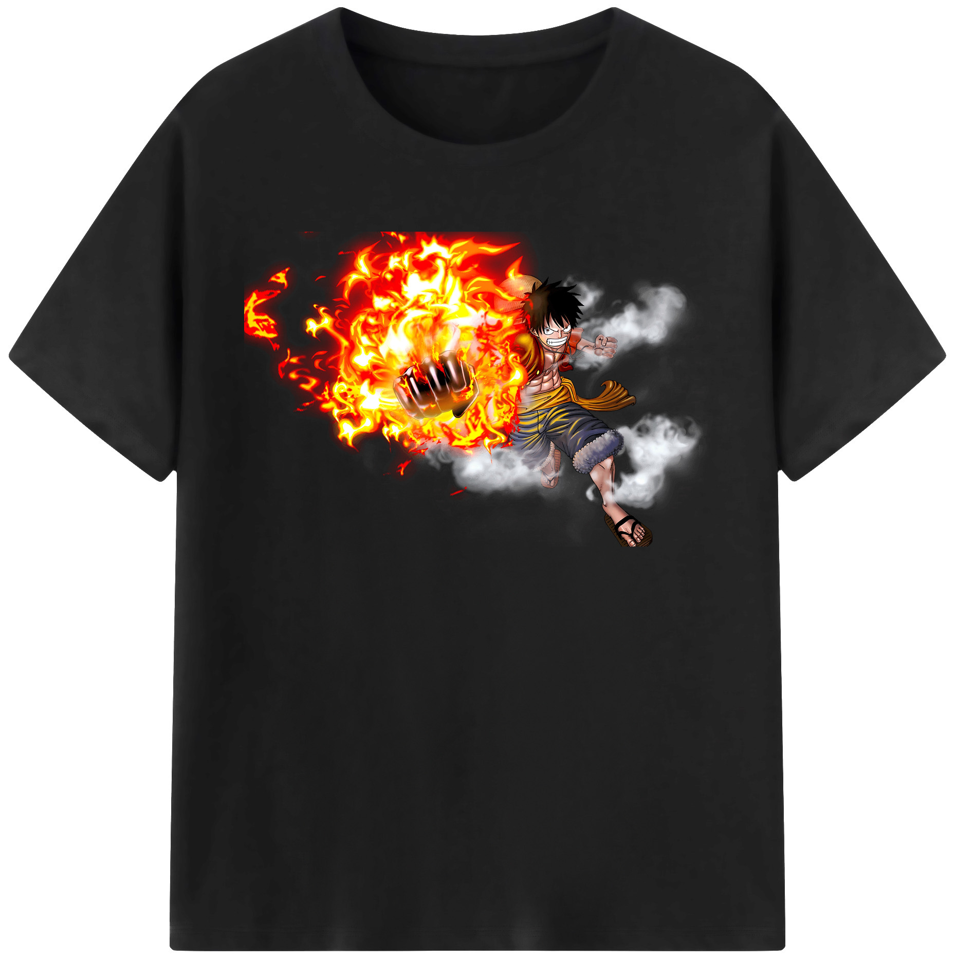 ワンピース モンキー・D・ルフィ ONE PIECE Monkey D. Luffy 綿100％半袖Tシャツ（フロントプリント）