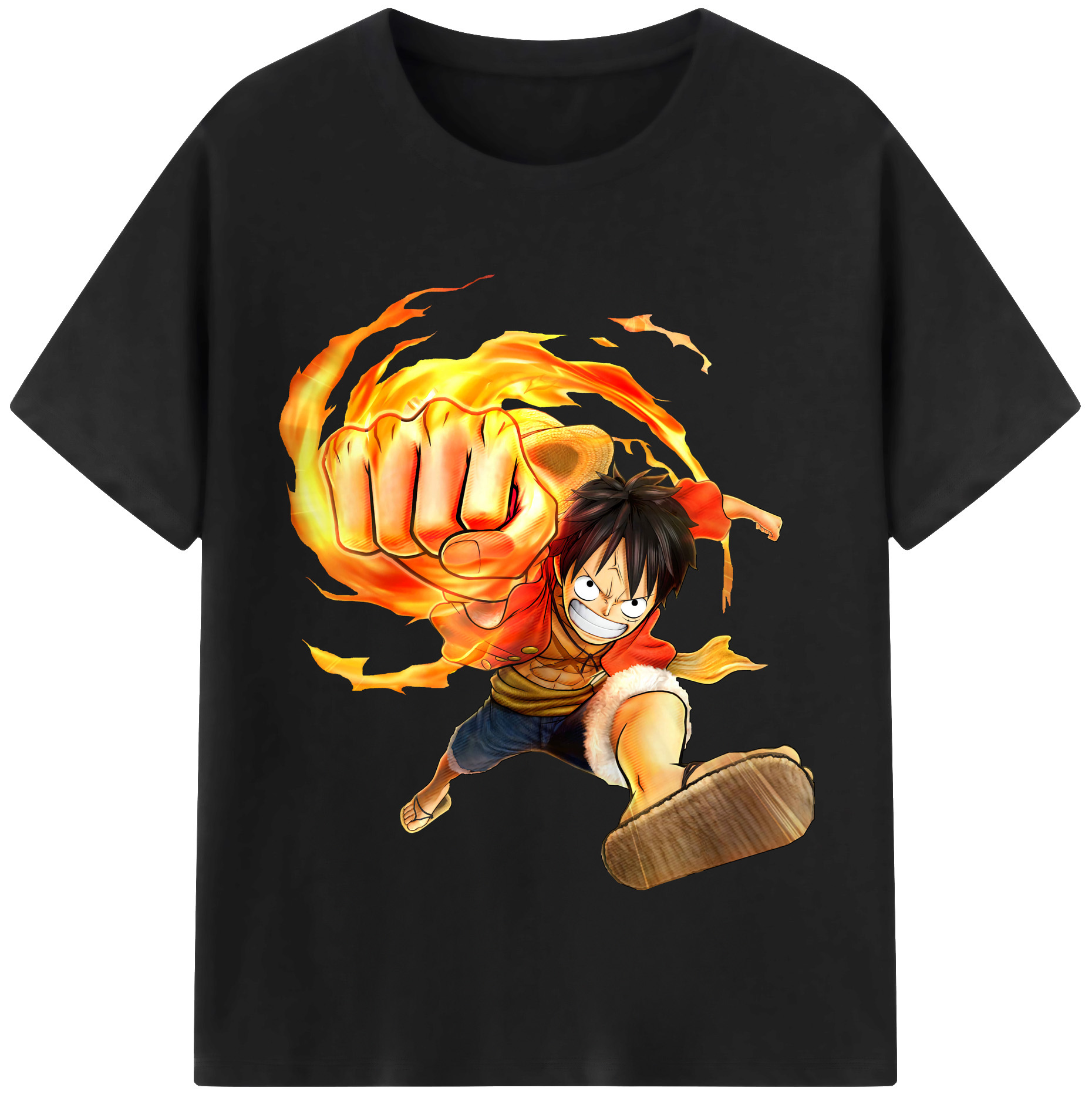ワンピース モンキー・D・ルフィ ONE PIECE Monkey D. Luffy 綿100％半袖Tシャツ（フロントプリント）