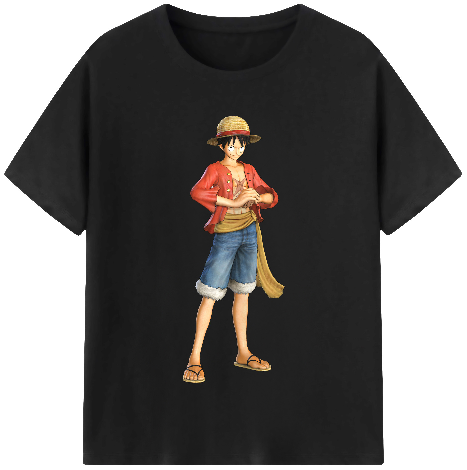 ワンピース モンキー・D・ルフィ ONE PIECE Monkey D. Luffy 綿100％半袖Tシャツ（フロントプリント）