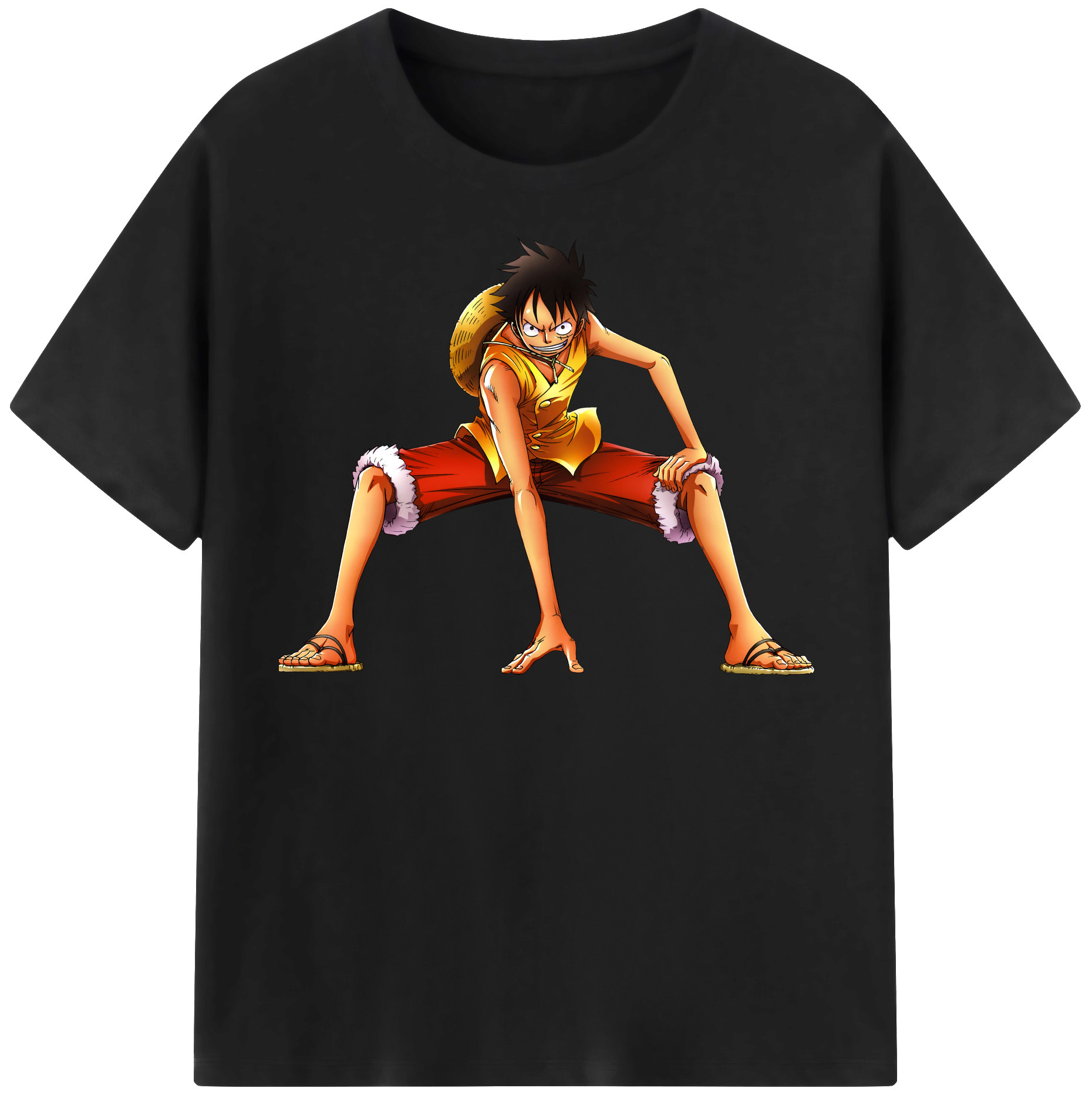ワンピース モンキー・D・ルフィ ONE PIECE Monkey D. Luffy 綿100％半袖Tシャツ（フロントプリント）