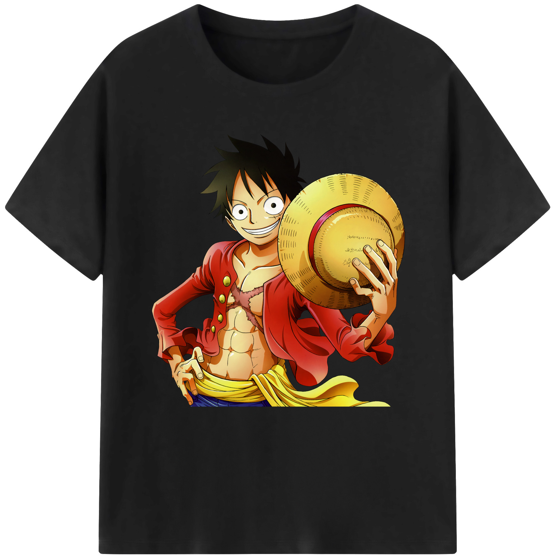ワンピース モンキー・D・ルフィ ONE PIECE Monkey D. Luffy 綿100％半袖Tシャツ（フロントプリント）