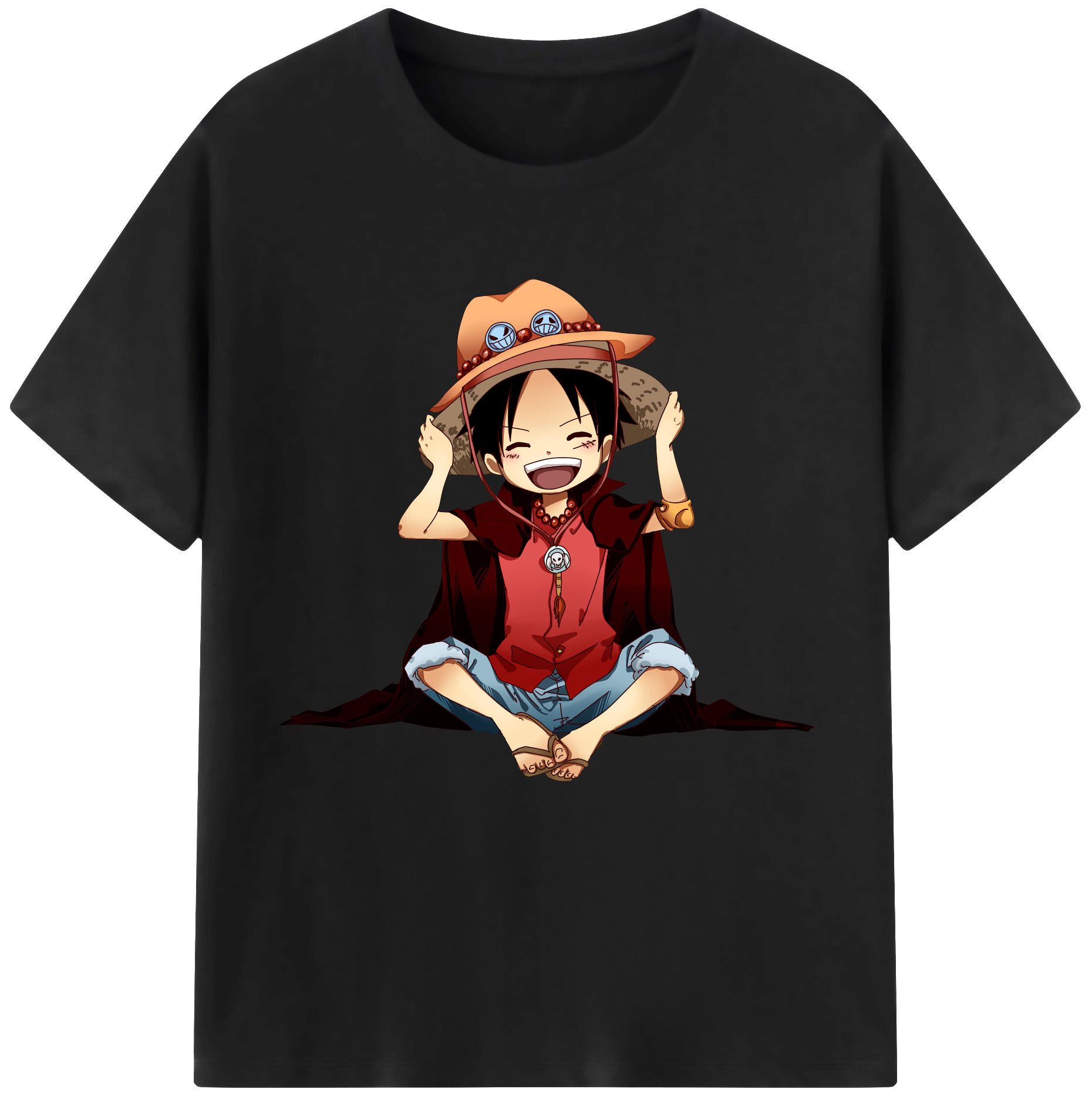 ワンピース モンキー・D・ルフィ ONE PIECE Monkey D. Luffy 綿100％半袖Tシャツ（フロントプリント）