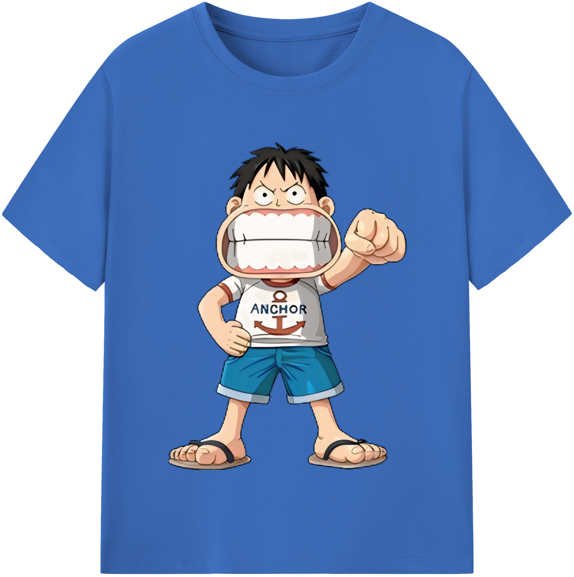 ワンピース モンキー・D・ルフィ ONE PIECE Monkey D. Luffy 綿100％半袖Tシャツ（フロントプリント）