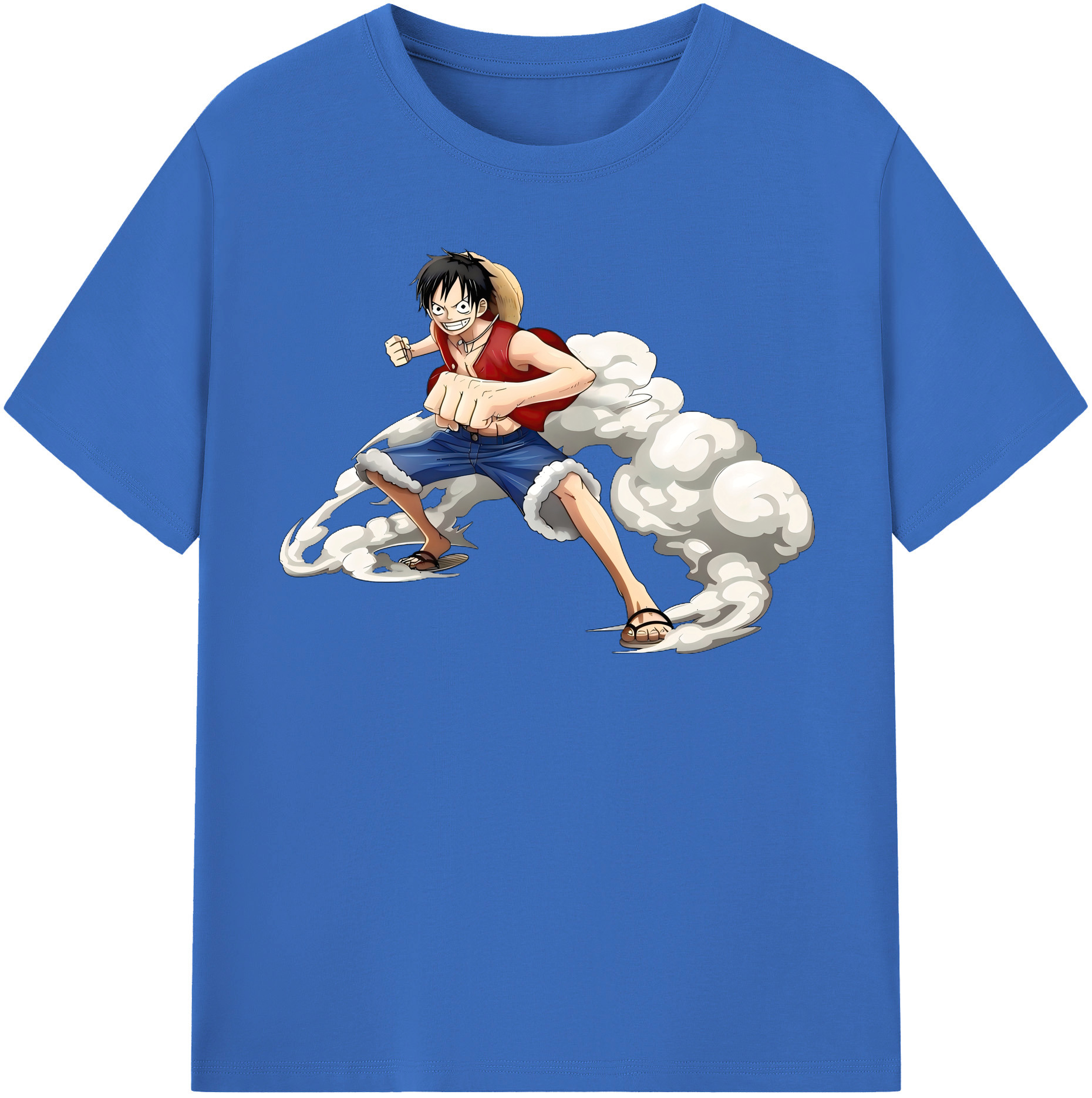 ワンピース モンキー・D・ルフィ ONE PIECE Monkey D. Luffy 綿100％半袖Tシャツ（フロントプリント）