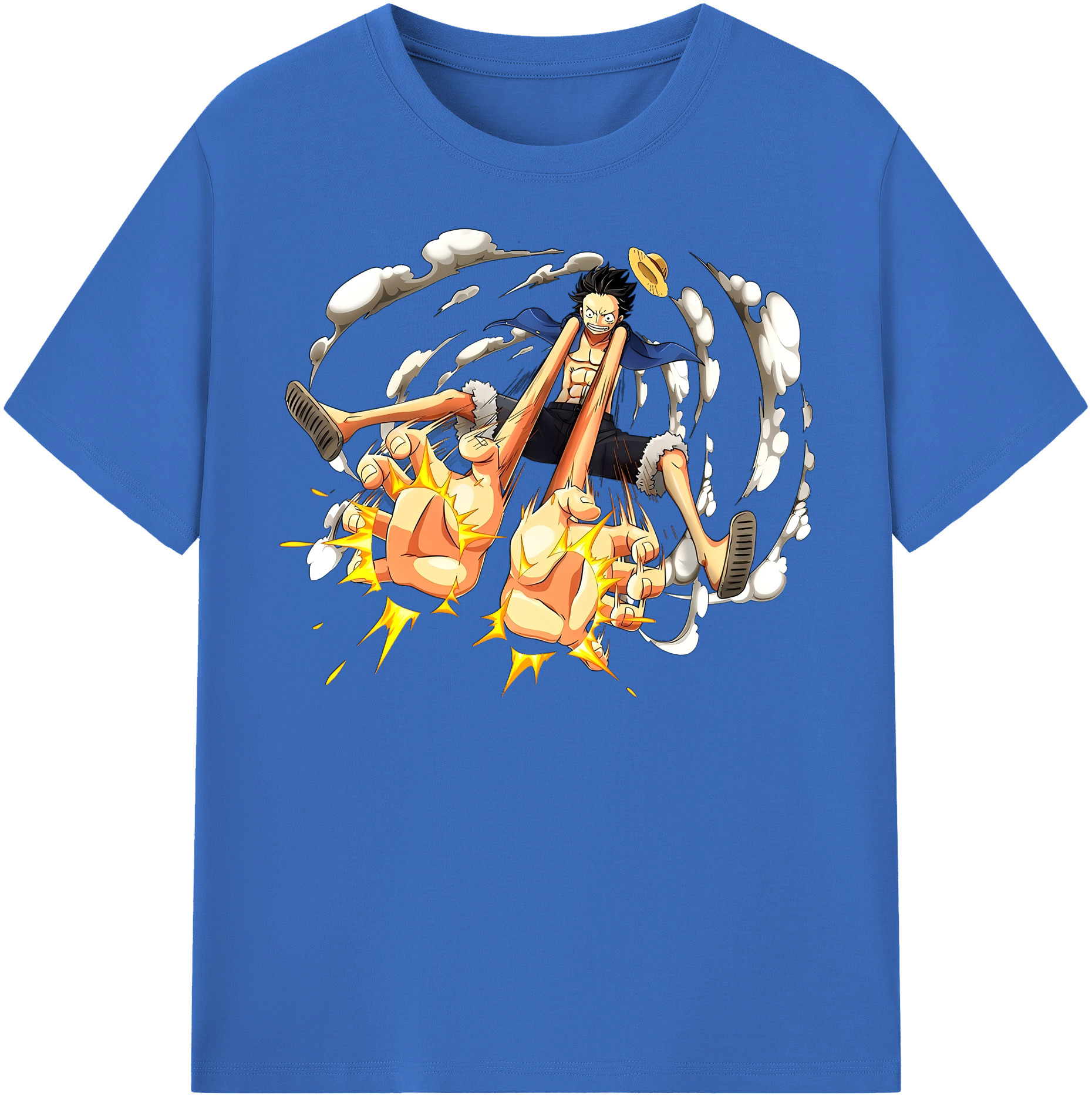 ワンピース モンキー・D・ルフィ ONE PIECE Monkey D. Luffy 綿100％半袖Tシャツ（フロントプリント）