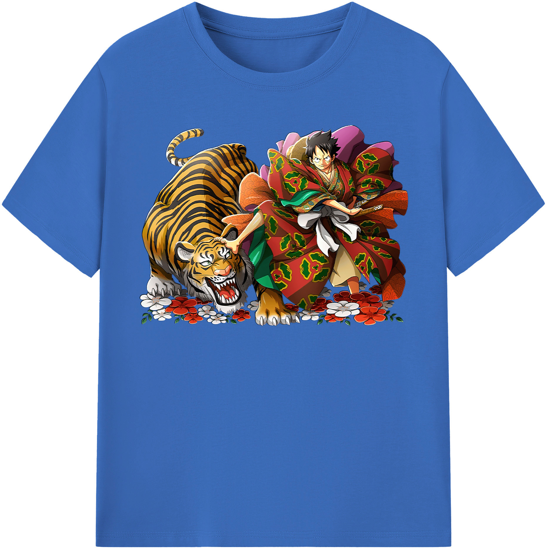 ワンピース モンキー・D・ルフィ ONE PIECE Monkey D. Luffy 綿100％半袖Tシャツ（フロントプリント）