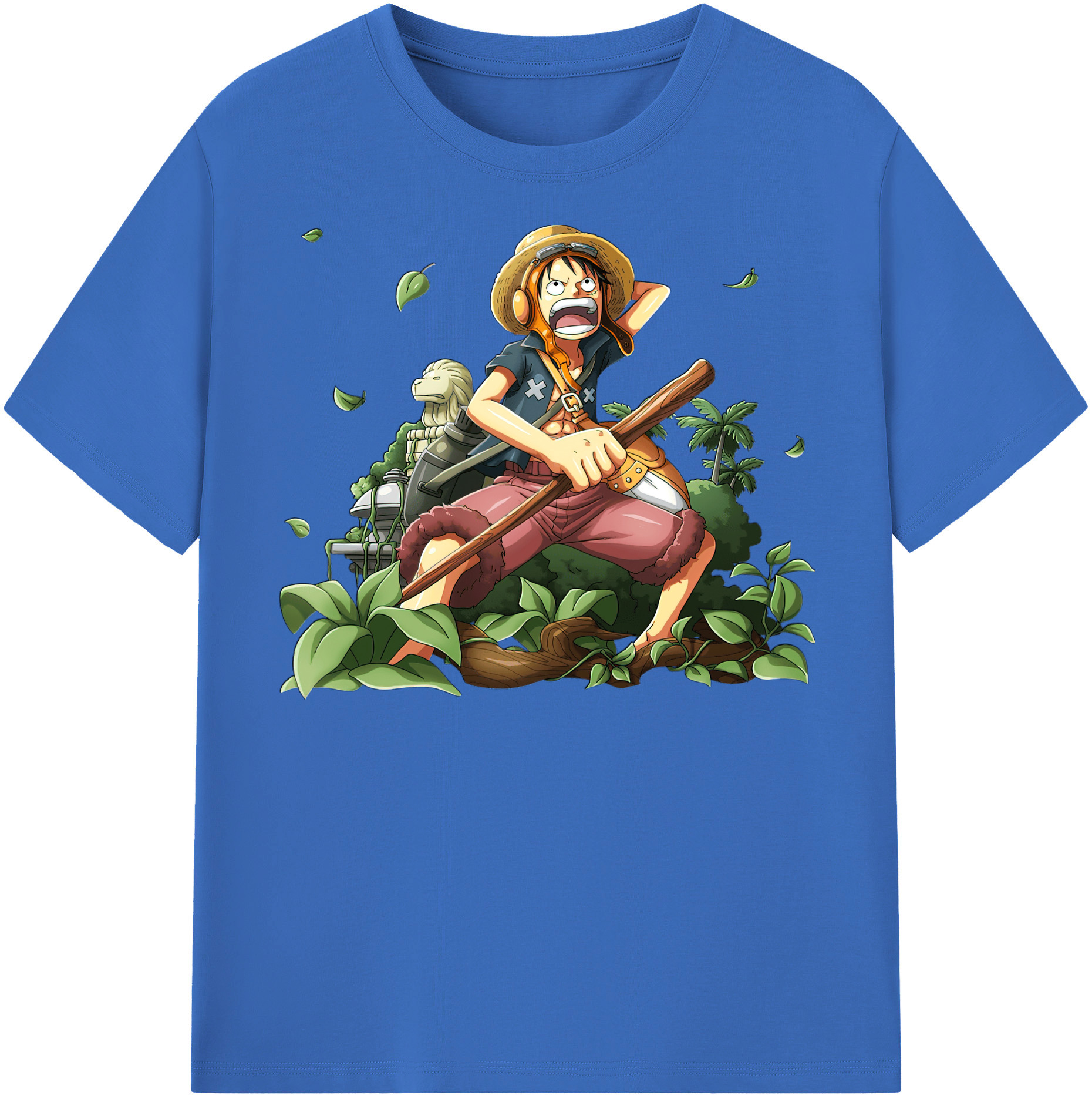 ワンピース モンキー・D・ルフィ ONE PIECE Monkey D. Luffy 綿100％半袖Tシャツ（フロントプリント）