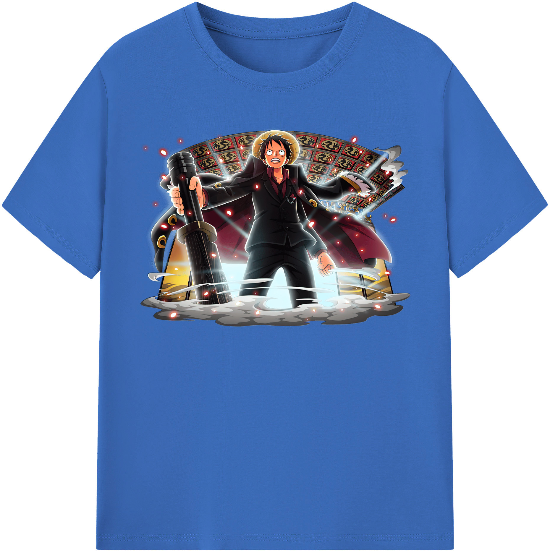 ワンピース モンキー・D・ルフィ ONE PIECE Monkey D. Luffy 綿100％半袖Tシャツ（フロントプリント）