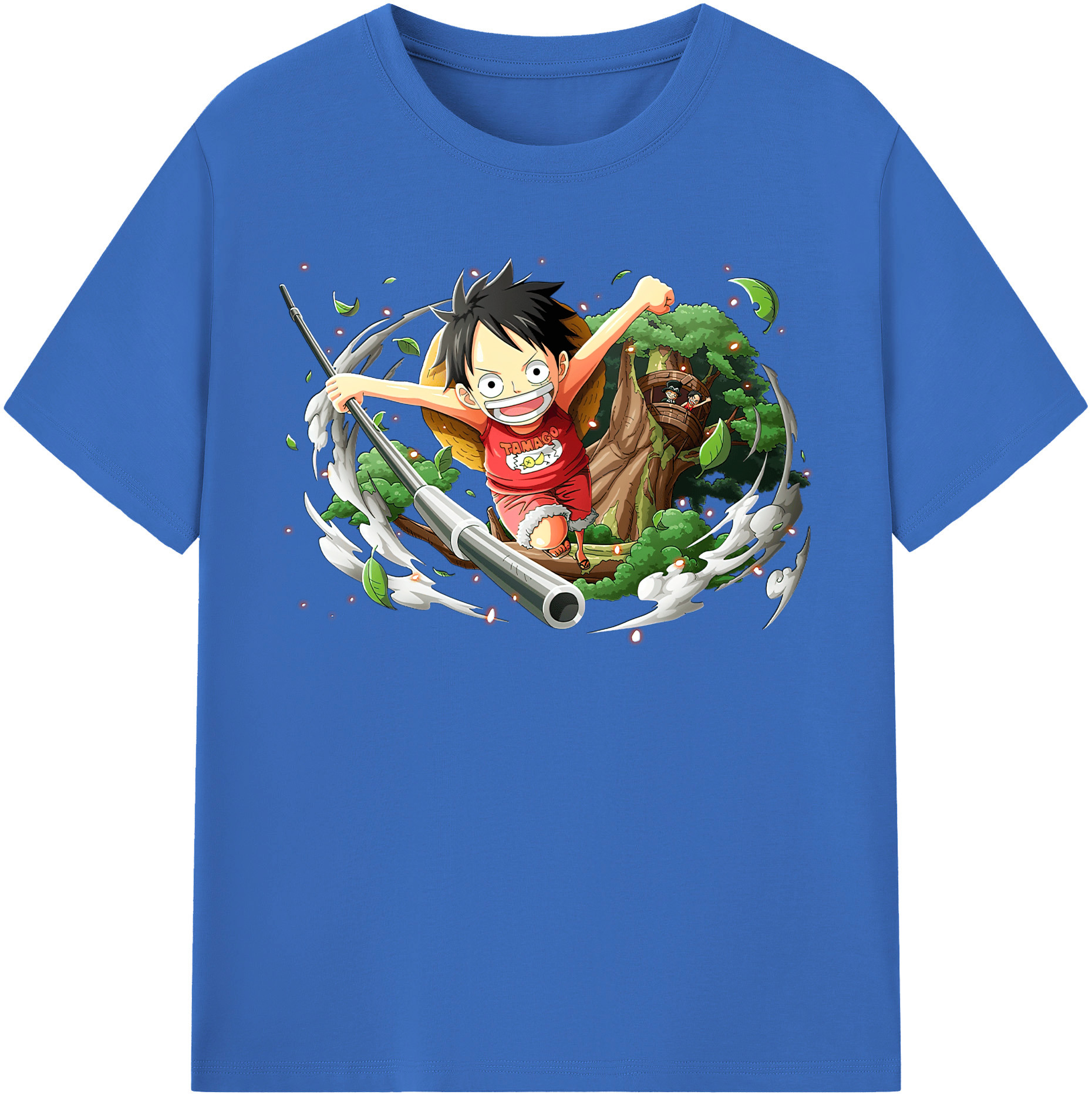 ワンピース モンキー・D・ルフィ ONE PIECE Monkey D. Luffy 綿100％半袖Tシャツ（フロントプリント）