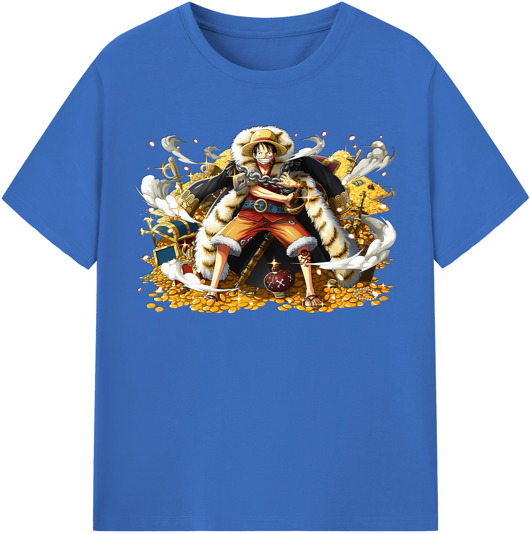 ワンピース モンキー・D・ルフィ ONE PIECE Monkey D. Luffy 綿100％半袖Tシャツ（フロントプリント）