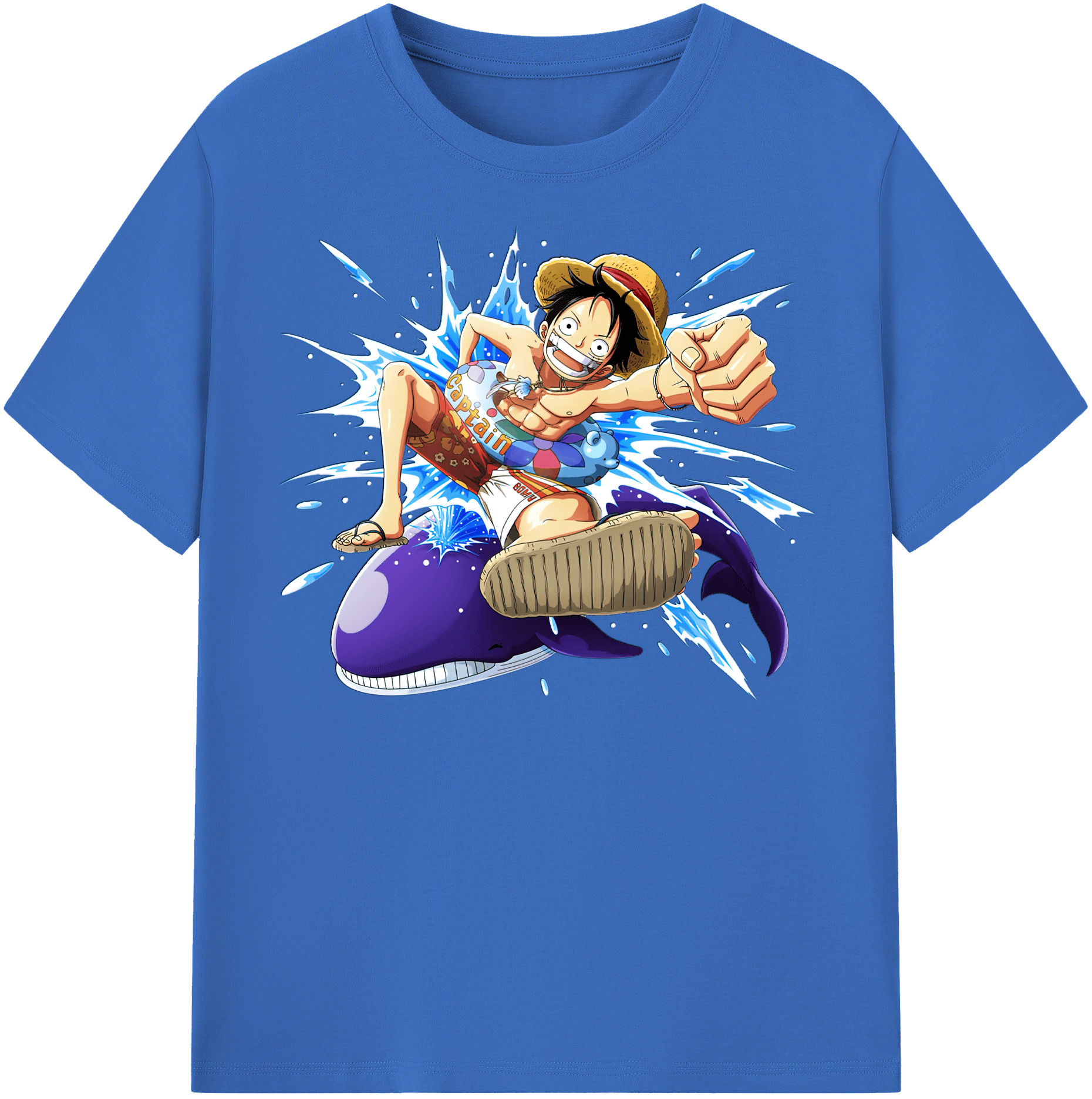 ワンピース モンキー・D・ルフィ ONE PIECE Monkey D. Luffy 綿100％半袖Tシャツ（フロントプリント）
