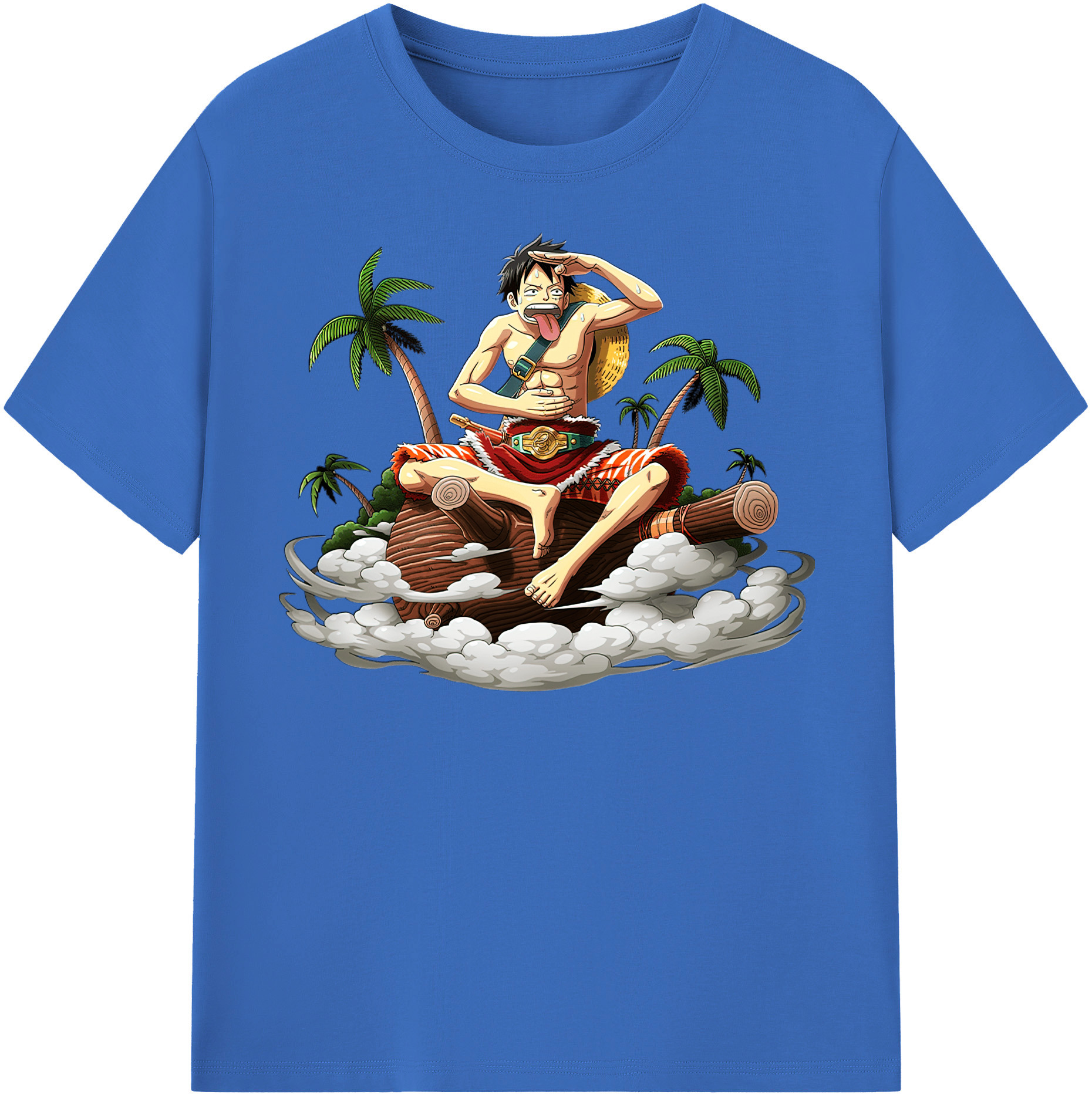 ワンピース モンキー・D・ルフィ ONE PIECE Monkey D. Luffy 綿100％半袖Tシャツ（フロントプリント）