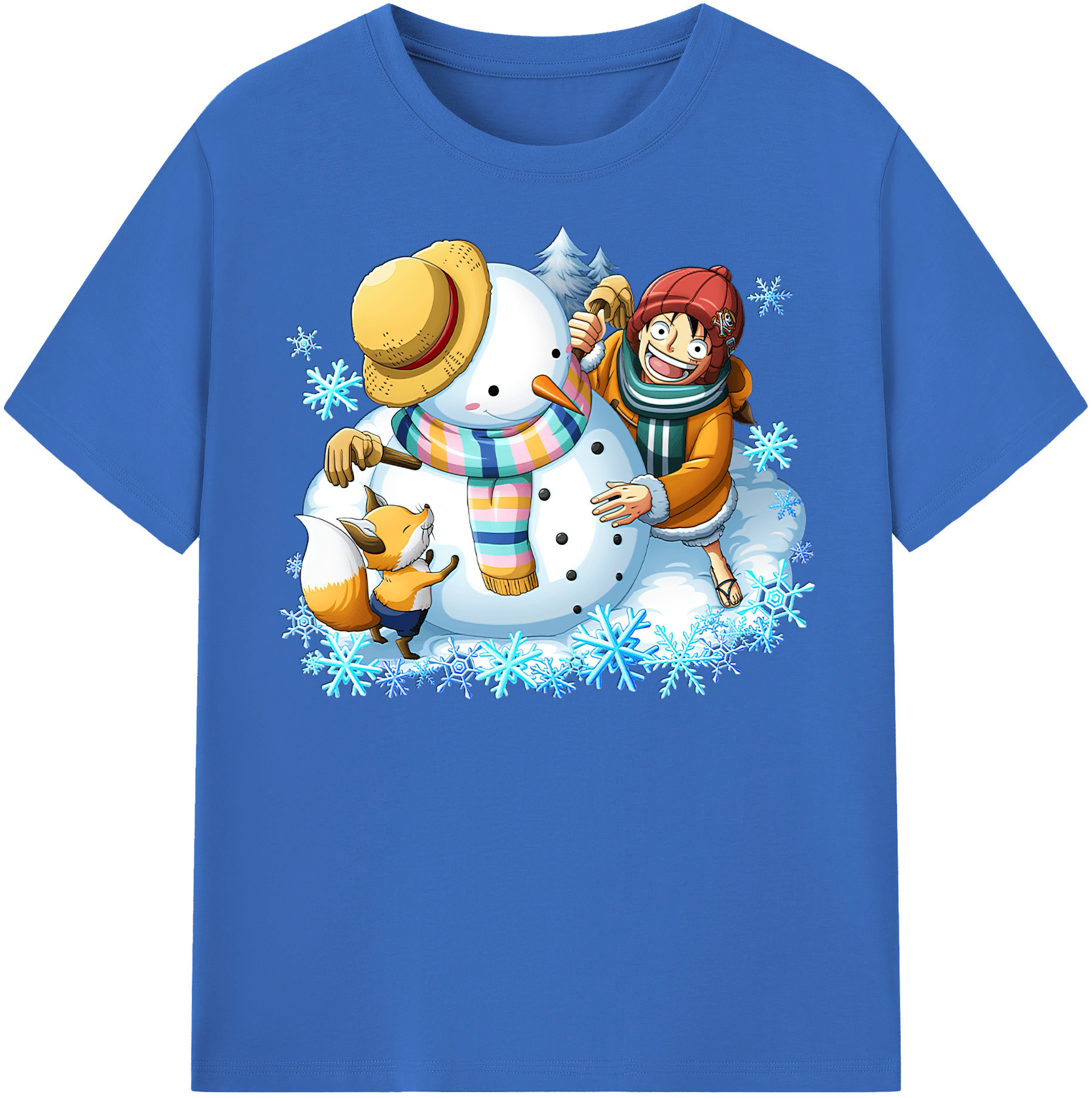 ワンピース モンキー・D・ルフィ ONE PIECE Monkey D. Luffy 綿100％半袖Tシャツ（フロントプリント）