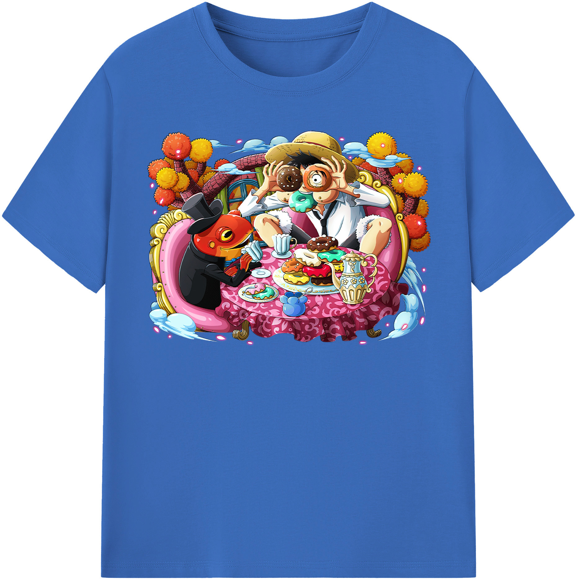ワンピース モンキー・D・ルフィ ONE PIECE Monkey D. Luffy 綿100％半袖Tシャツ（フロントプリント）
