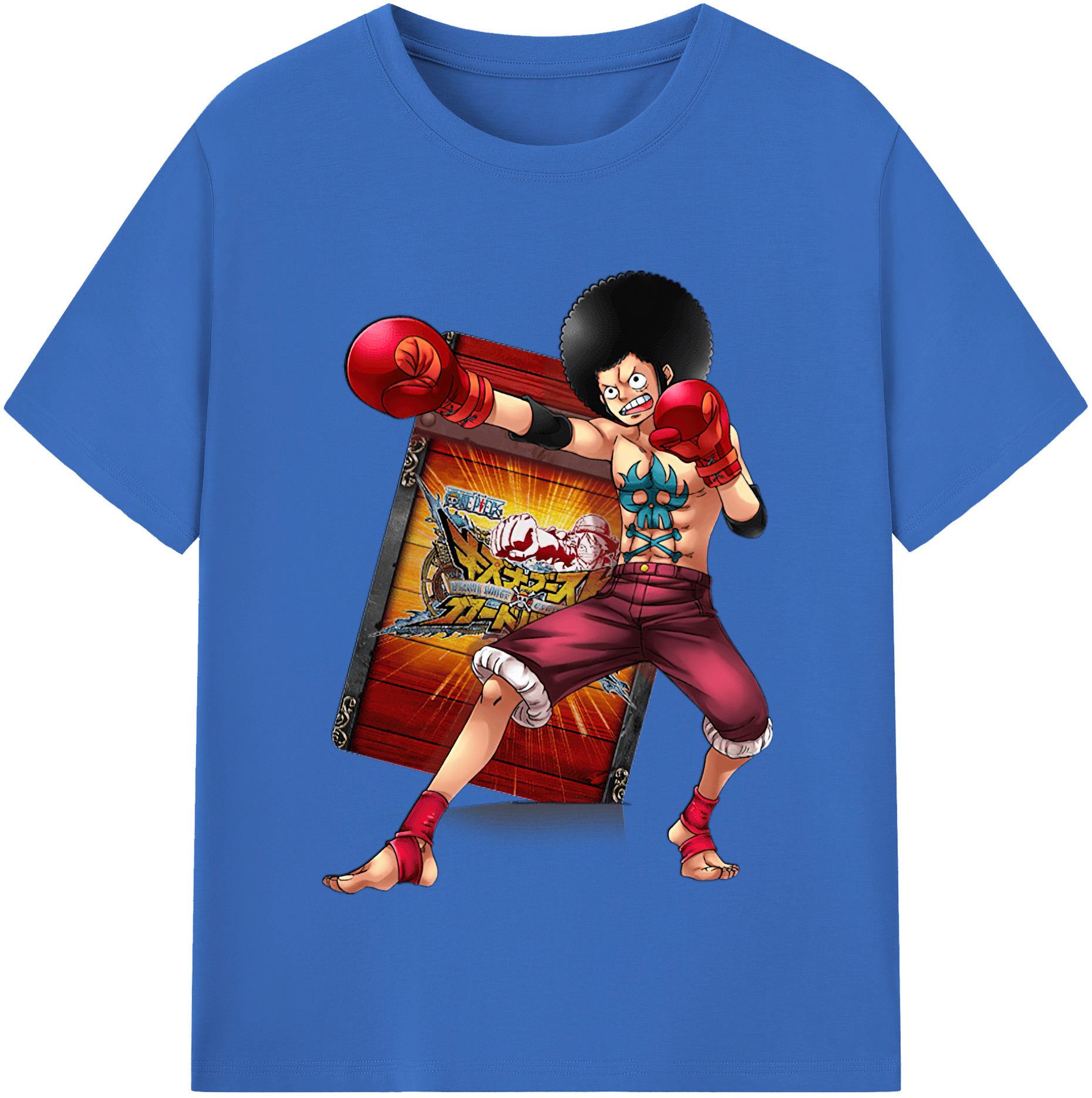 ワンピース モンキー・D・ルフィ ONE PIECE Monkey D. Luffy 綿100％半袖Tシャツ（フロントプリント）