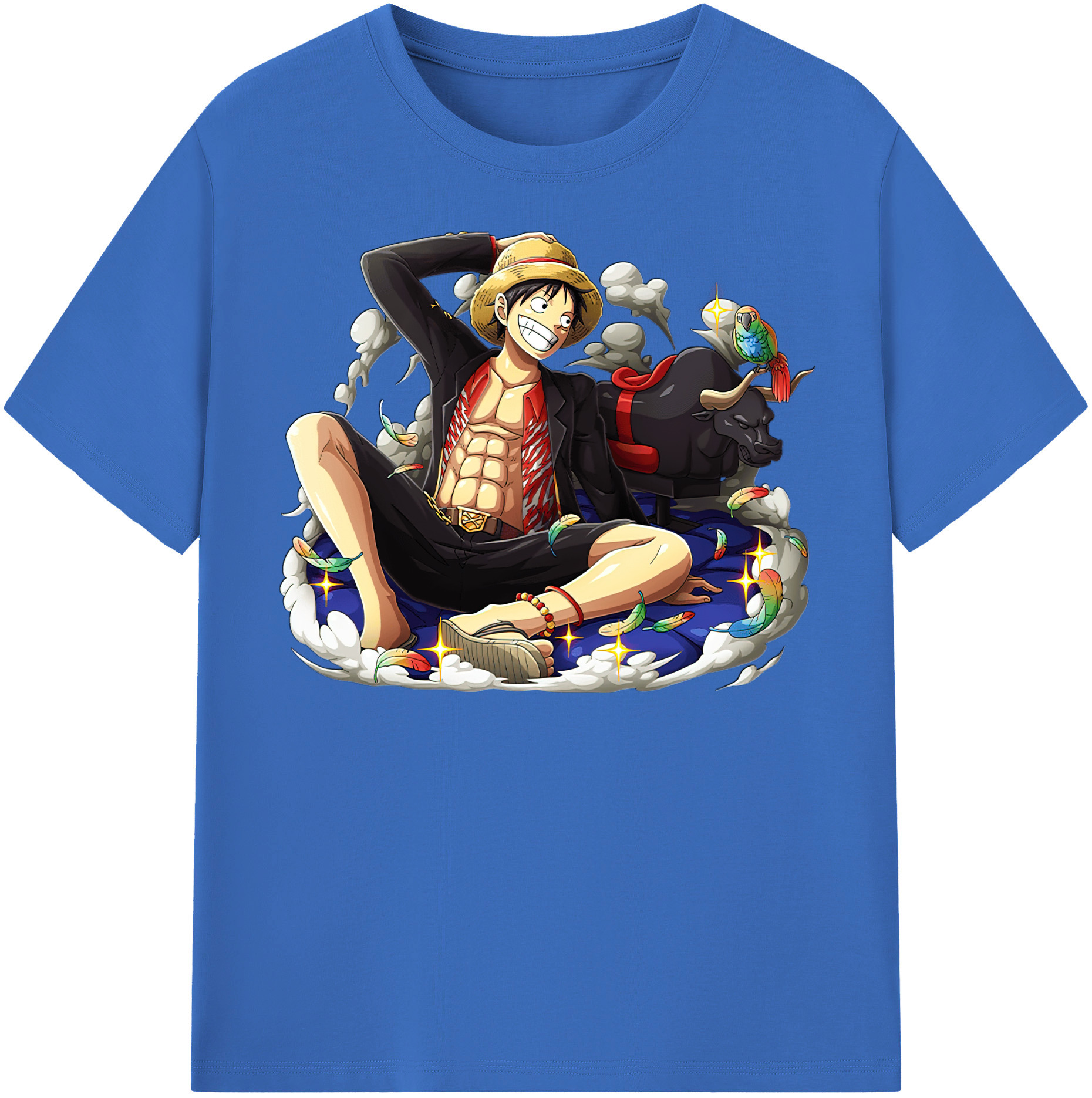 ワンピース モンキー・D・ルフィ ONE PIECE Monkey D. Luffy 綿100％半袖Tシャツ（フロントプリント）