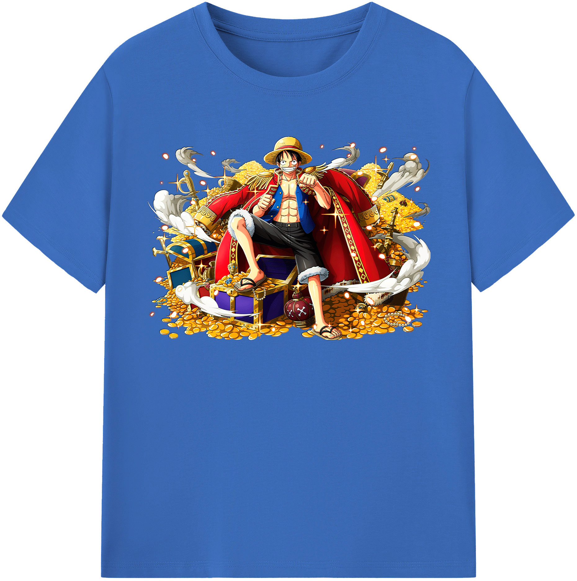 ワンピース モンキー・D・ルフィ ONE PIECE Monkey D. Luffy 綿100％半袖Tシャツ（フロントプリント）