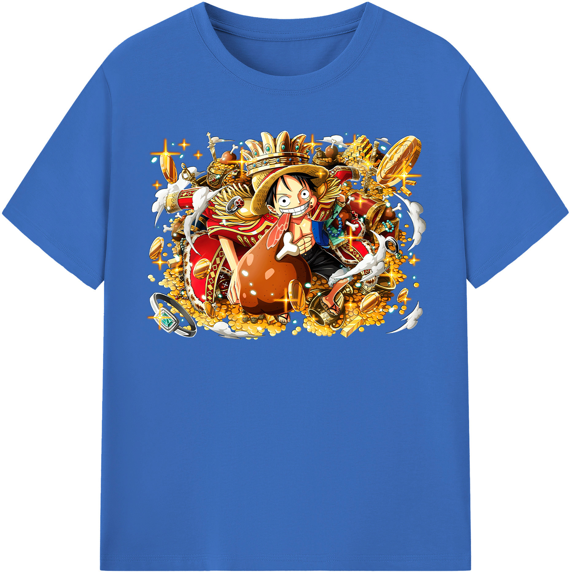 ワンピース モンキー・D・ルフィ ONE PIECE Monkey D. Luffy 綿100％半袖Tシャツ（フロントプリント）