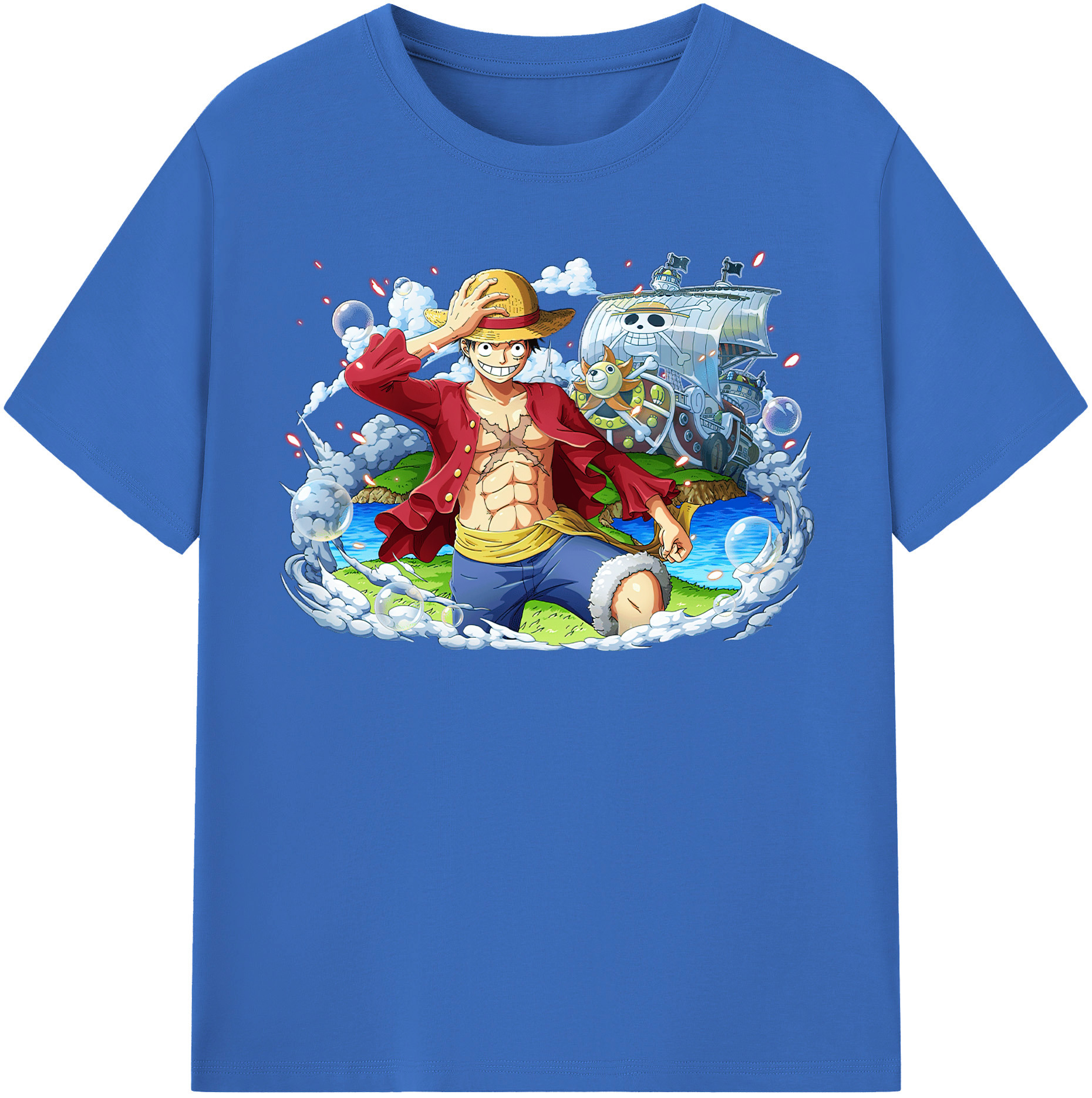 ワンピース モンキー・D・ルフィ ONE PIECE Monkey D. Luffy 綿100％半袖Tシャツ（フロントプリント）