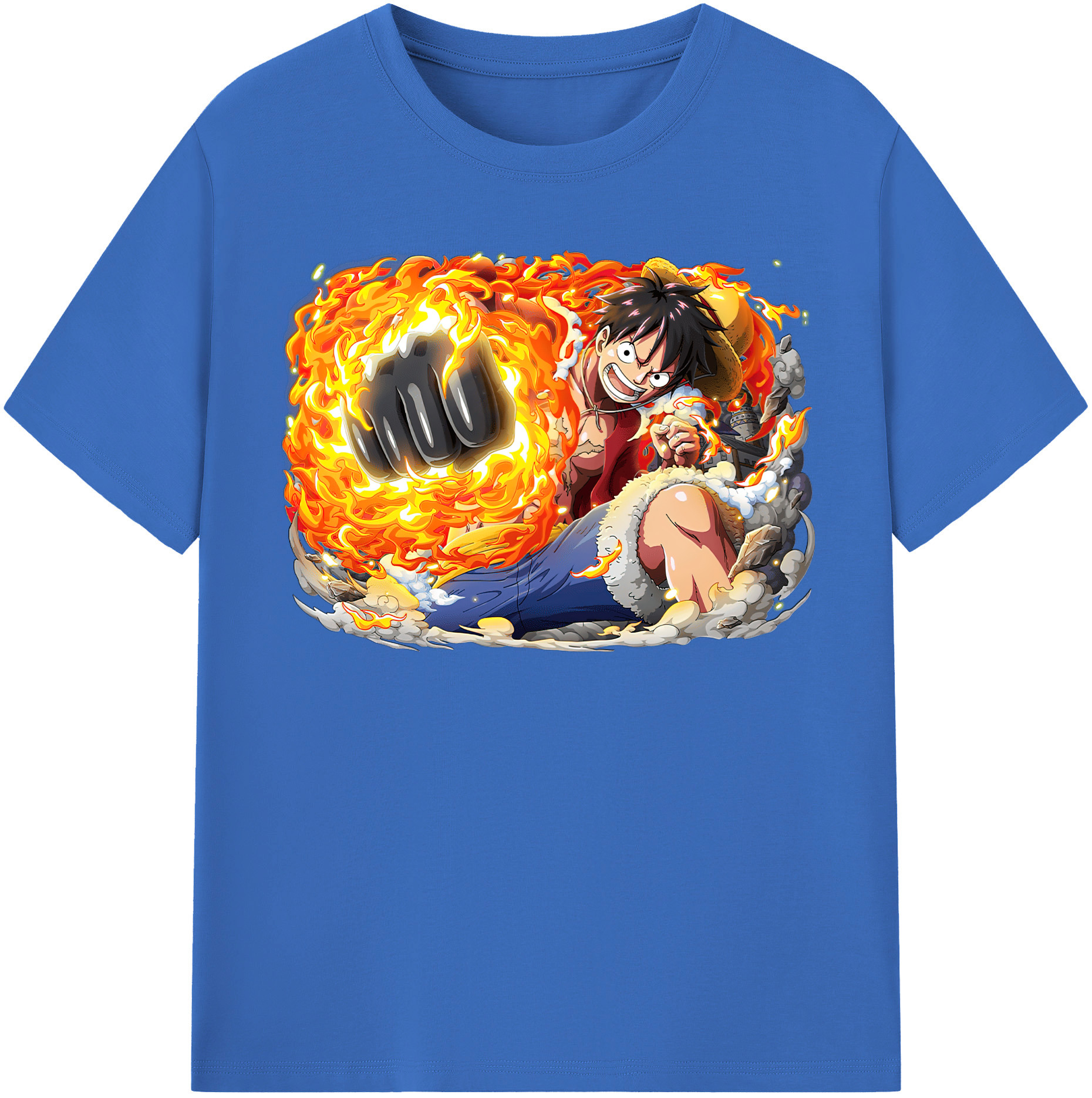ワンピース モンキー・D・ルフィ ONE PIECE Monkey D. Luffy 綿100％半袖Tシャツ（フロントプリント）