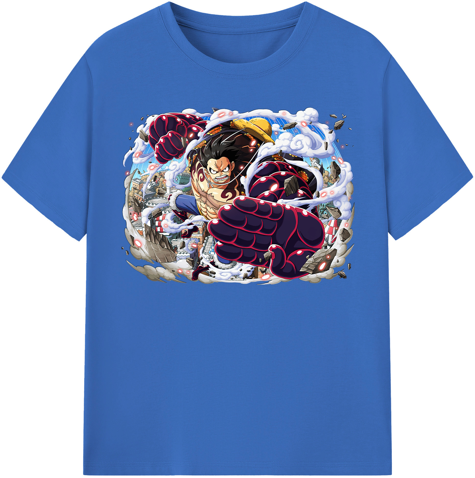 ワンピース モンキー・D・ルフィ ONE PIECE Monkey D. Luffy 綿100％半袖Tシャツ（フロントプリント）