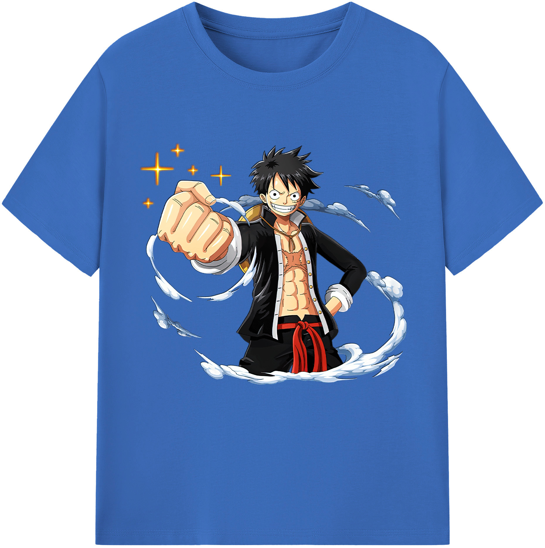 ワンピース モンキー・D・ルフィ ONE PIECE Monkey D. Luffy 綿100％半袖Tシャツ（フロントプリント）