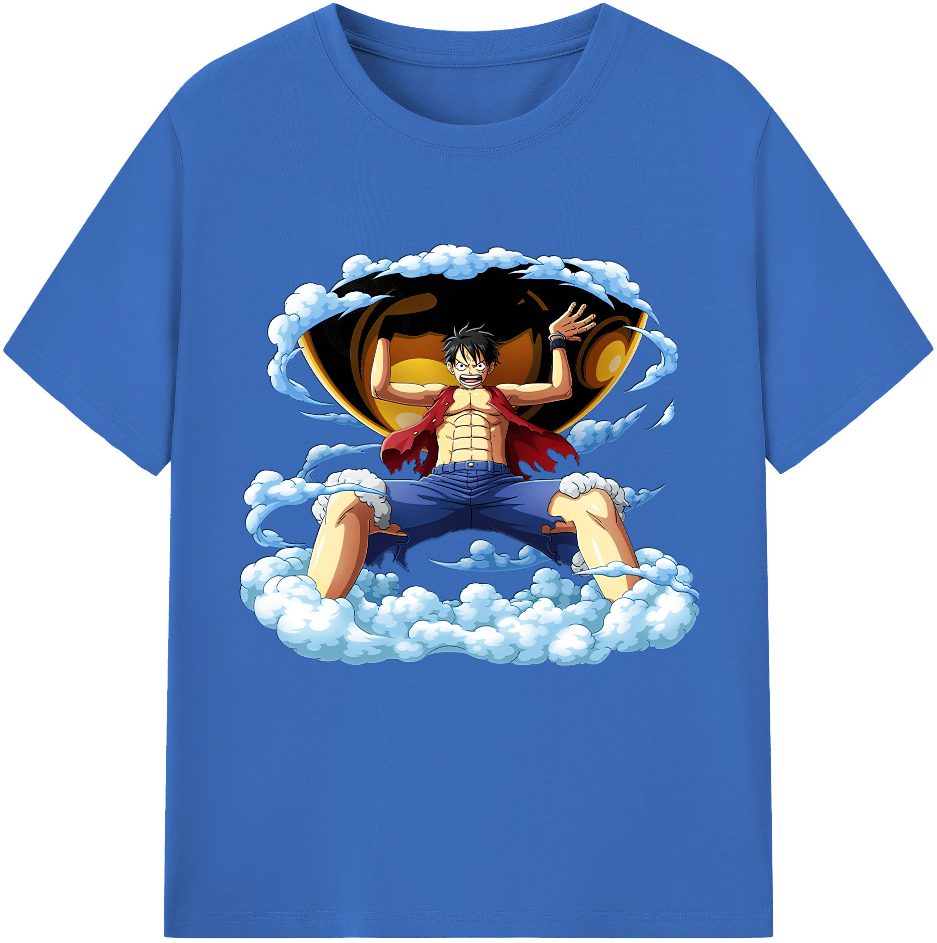 ワンピース モンキー・D・ルフィ ONE PIECE Monkey D. Luffy 綿100％半袖Tシャツ（フロントプリント）