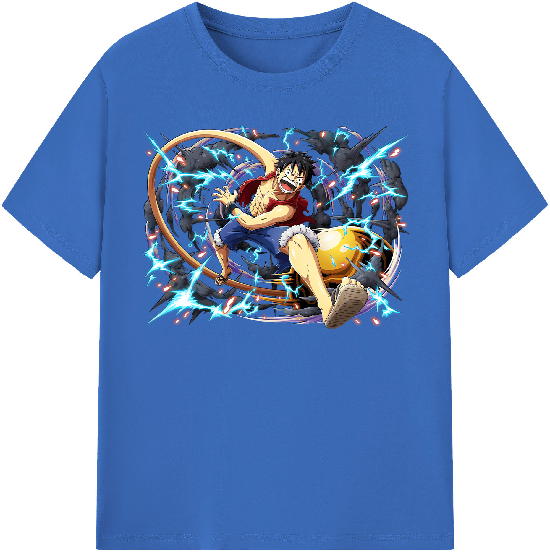 ワンピース モンキー・D・ルフィ ONE PIECE Monkey D. Luffy 綿100％半袖Tシャツ（フロントプリント）